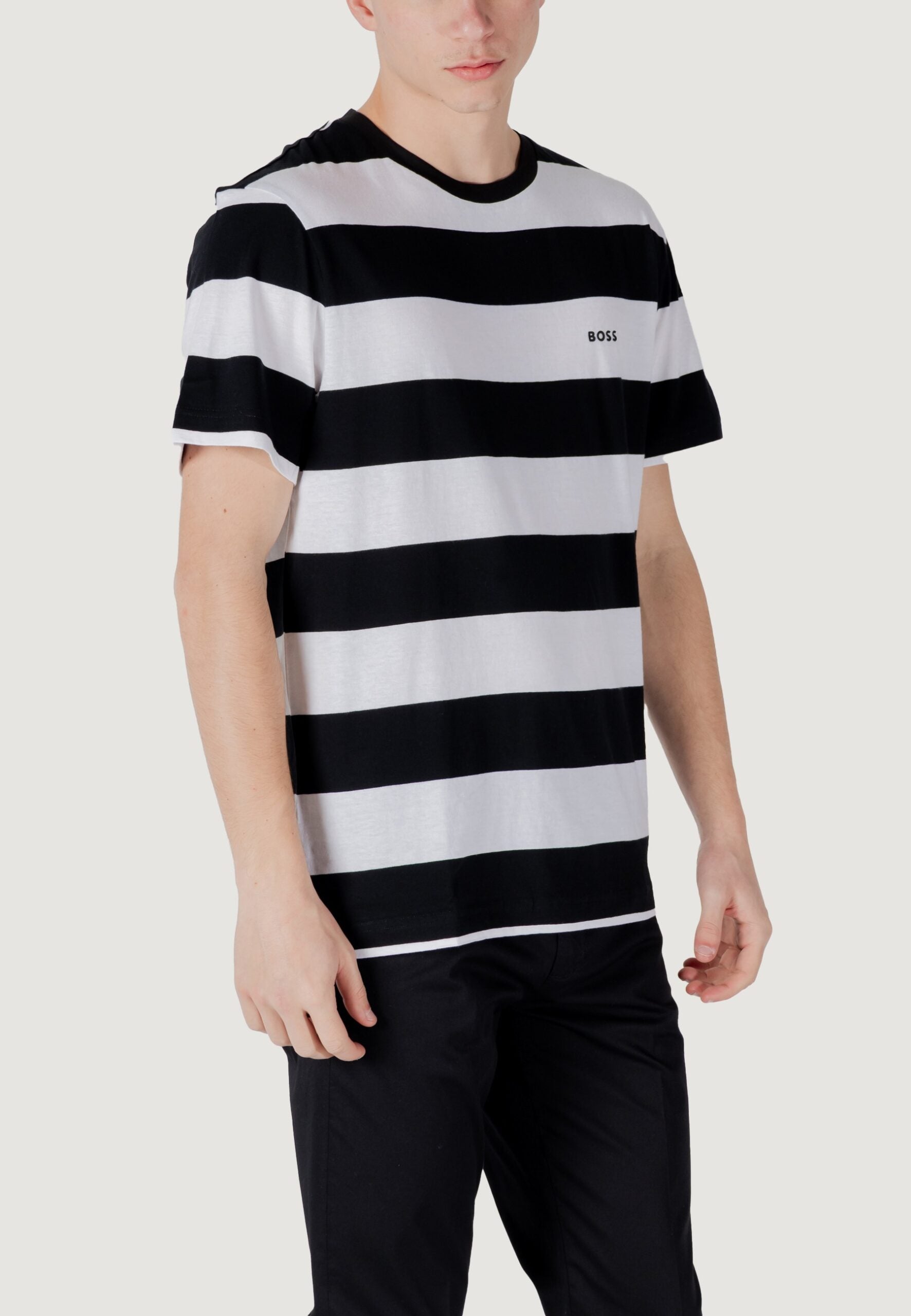 BOSS テイルズ ストライプ Tシャツ - ブラック