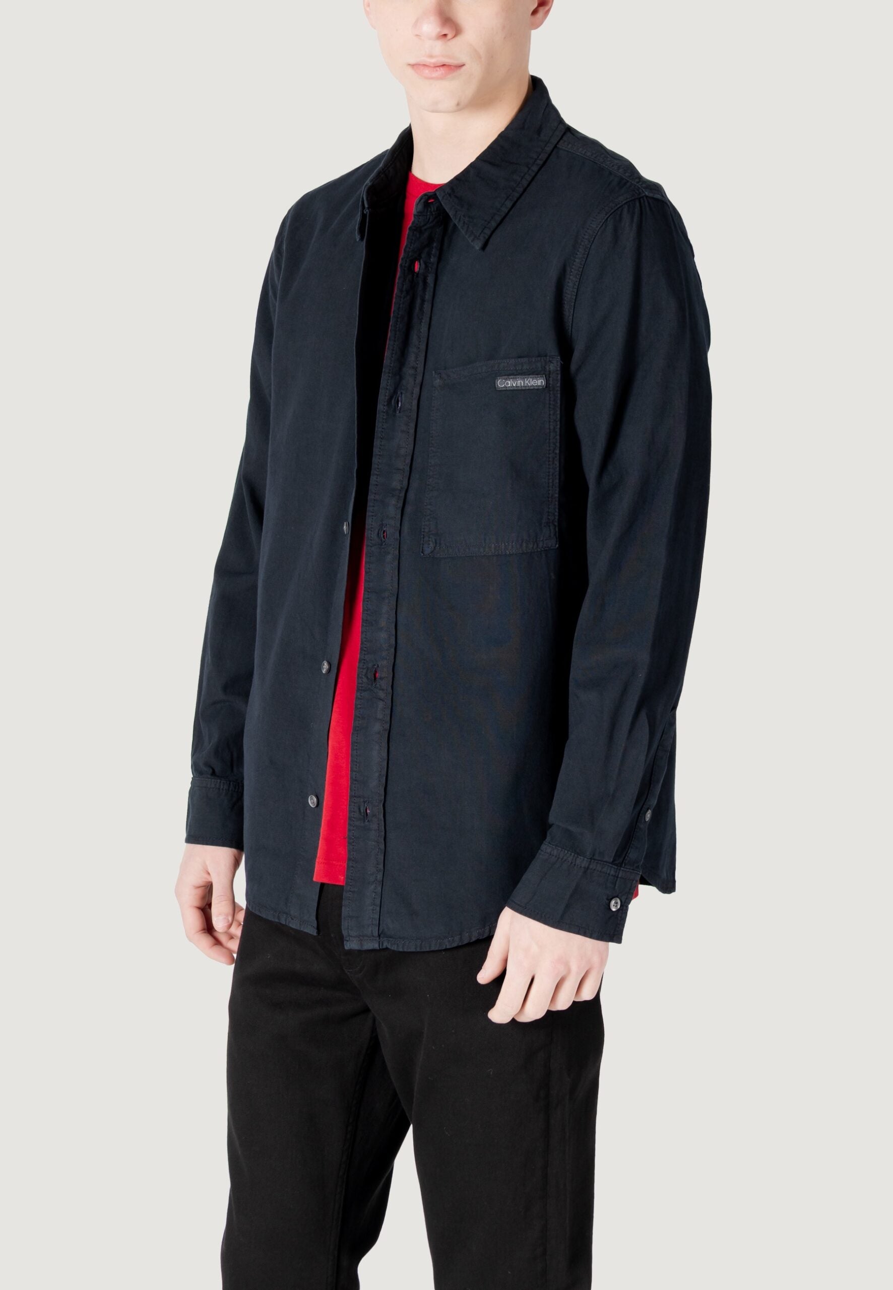 Calvin Klein Jeans Regular Chambray Long Sleeve Shirt - Black