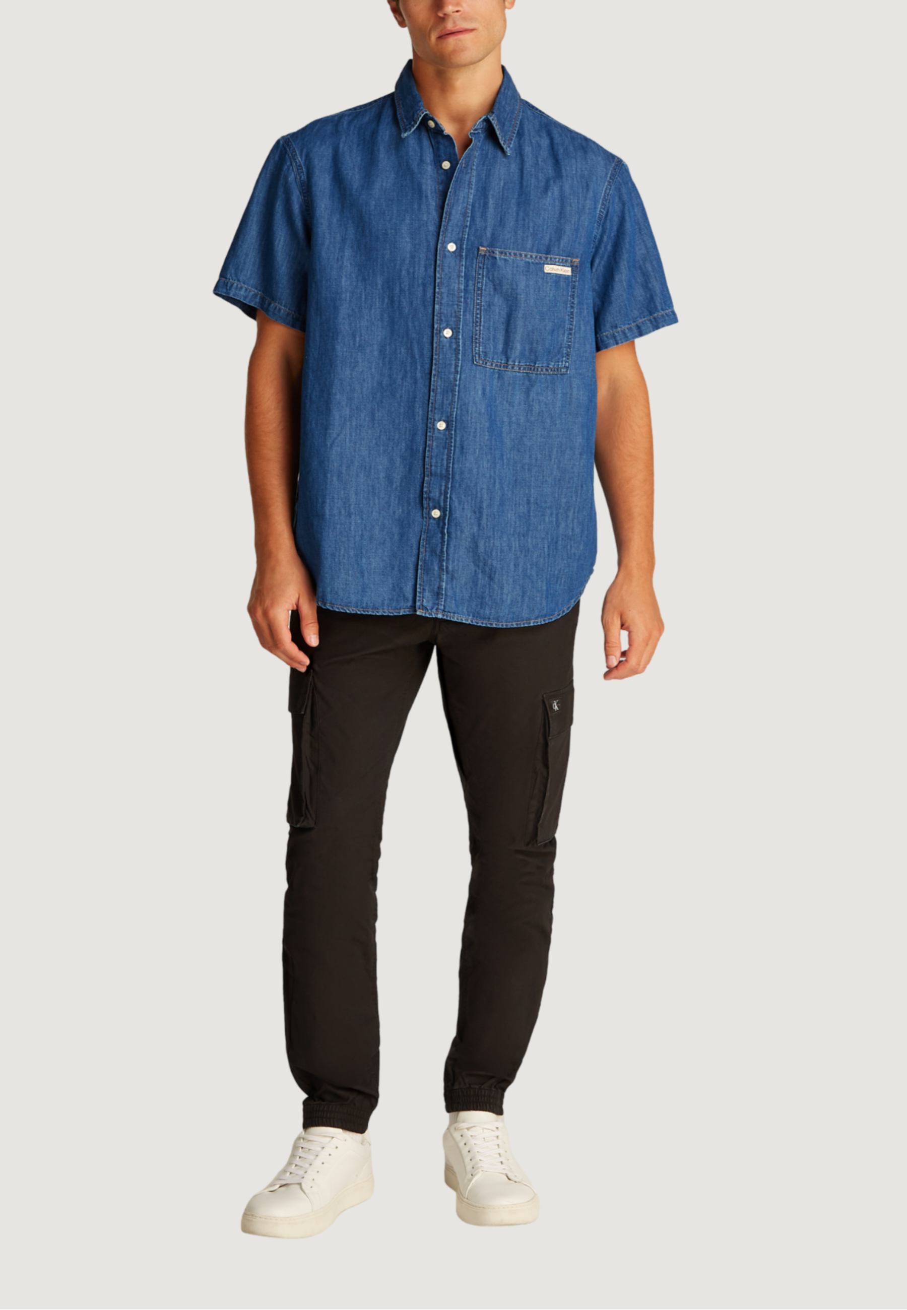 Calvin Klein Jeans Regular Short Sleeve Denim Shirt - Denim