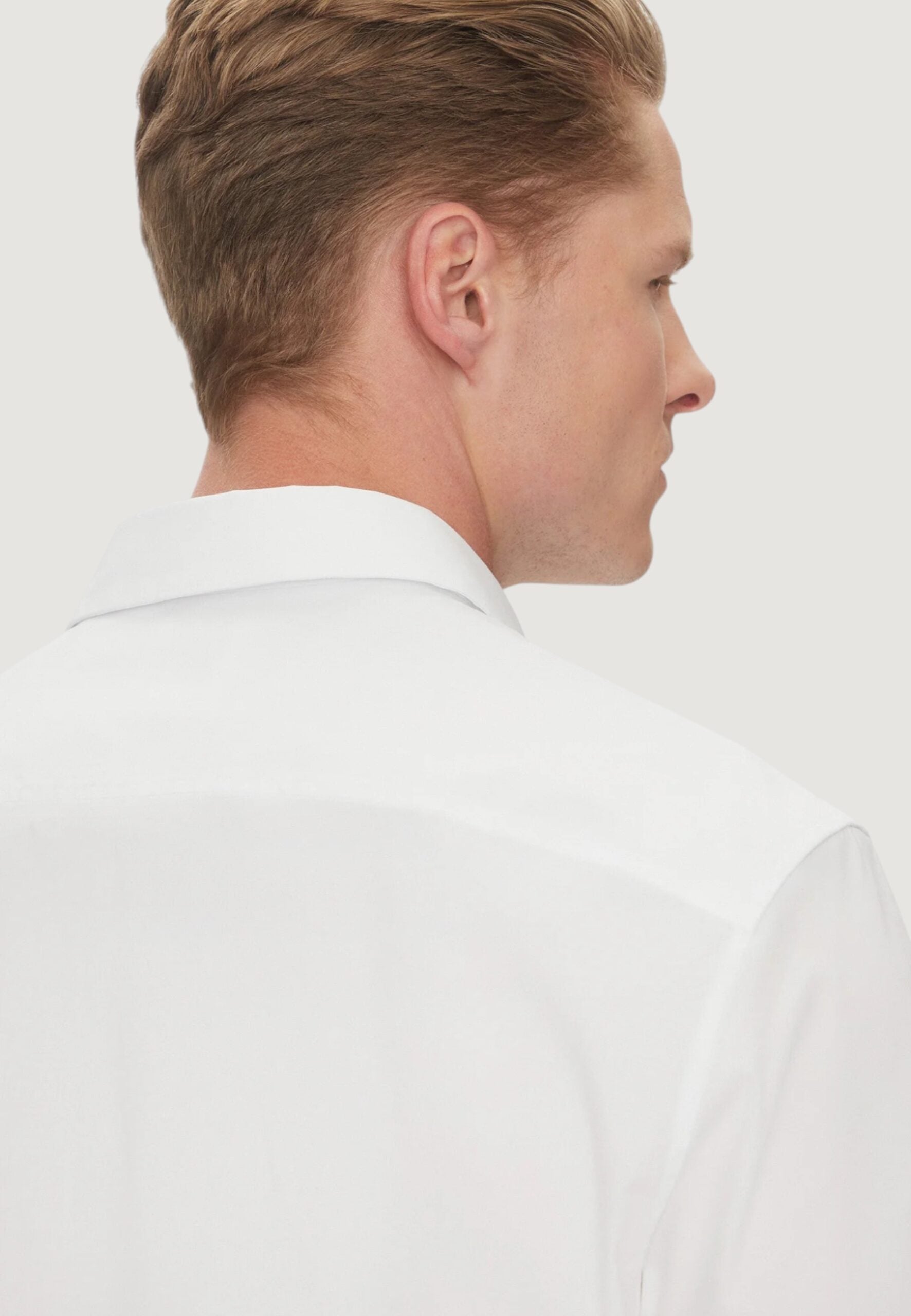 Calvin Klein Solid Stretch Short Sleeve Shirt - White