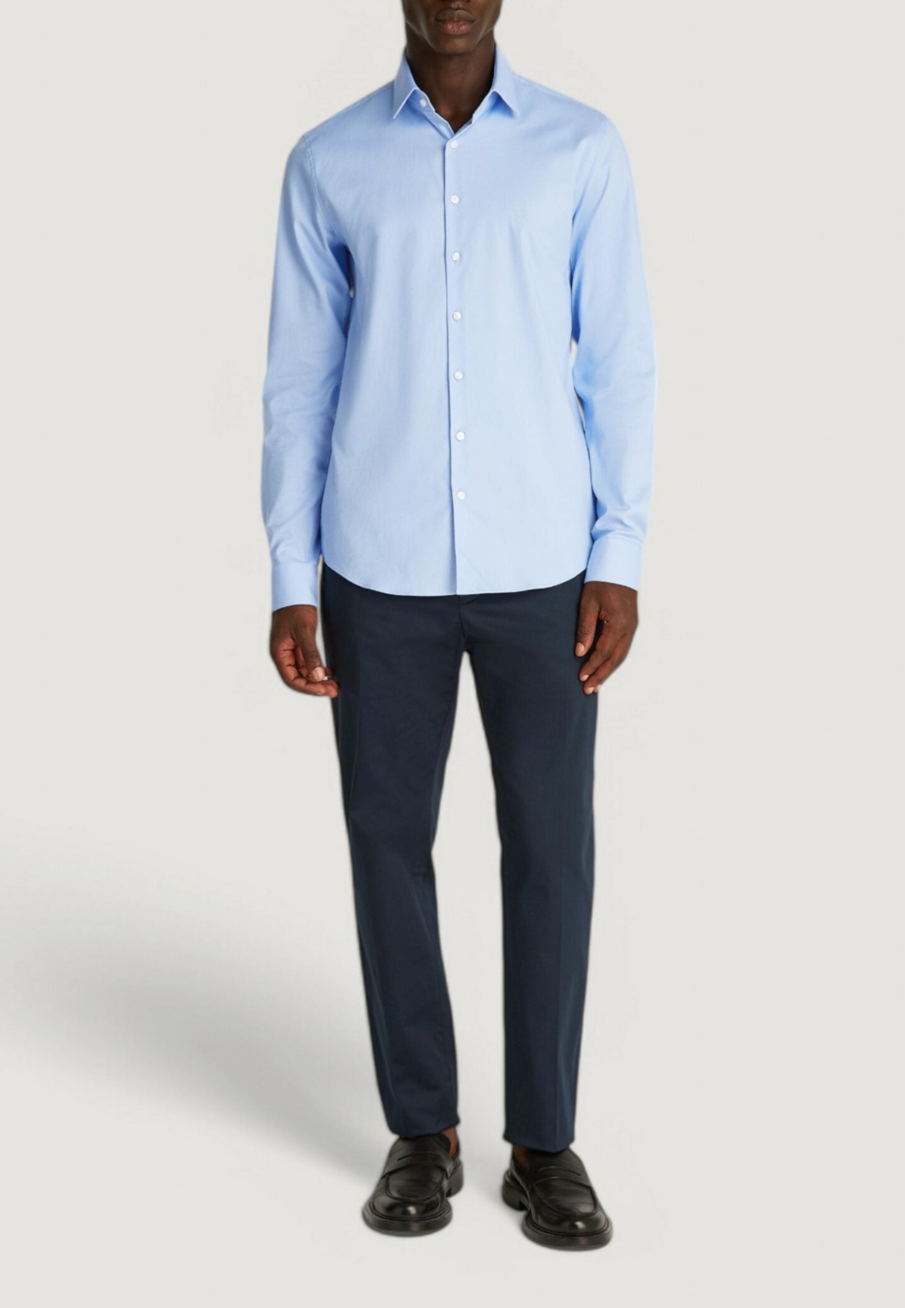 Calvin Klein Tonal Structure Long Sleeve Shirt - Light Blue