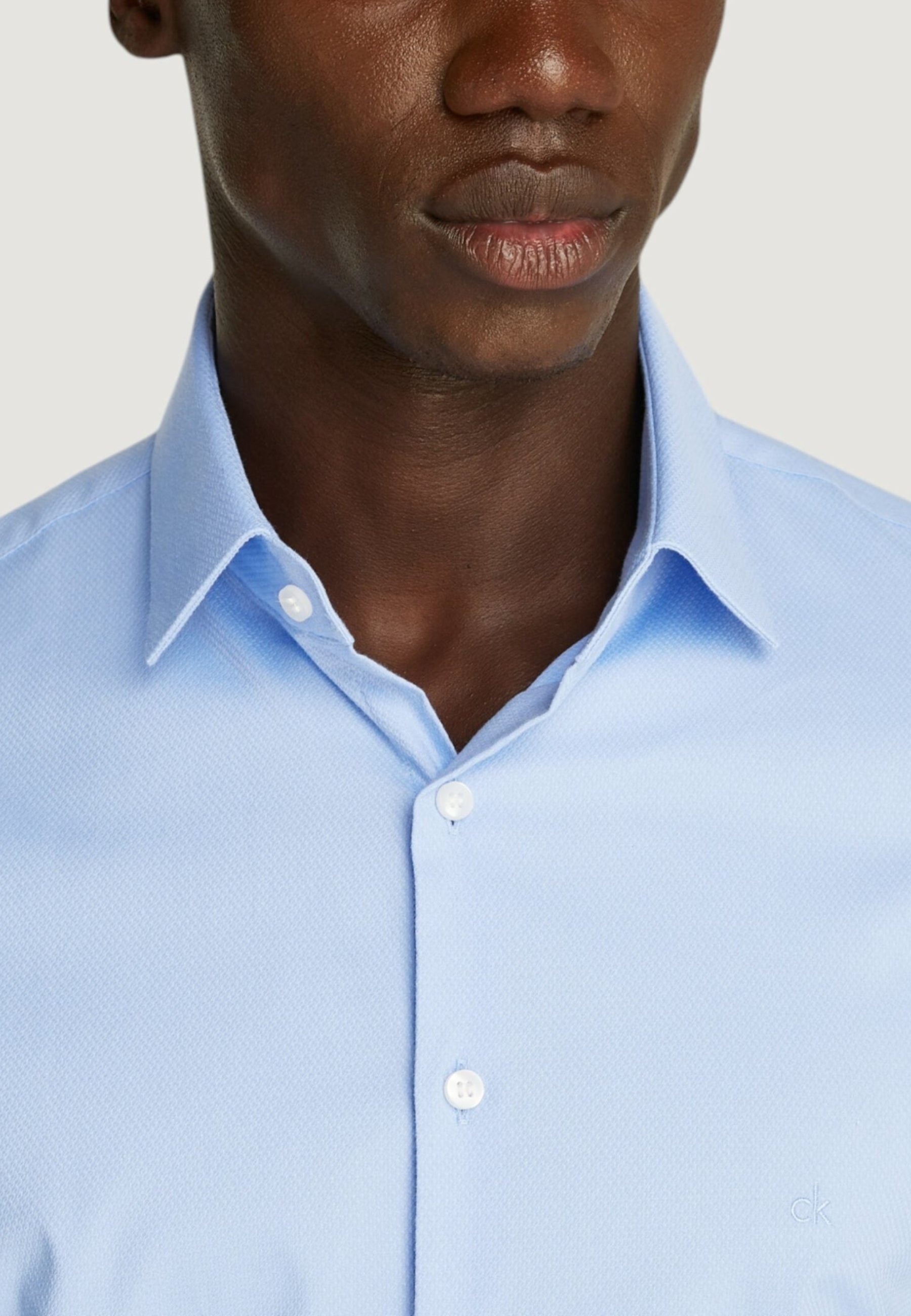 Calvin Klein Tonal Structure Long Sleeve Shirt - Light Blue