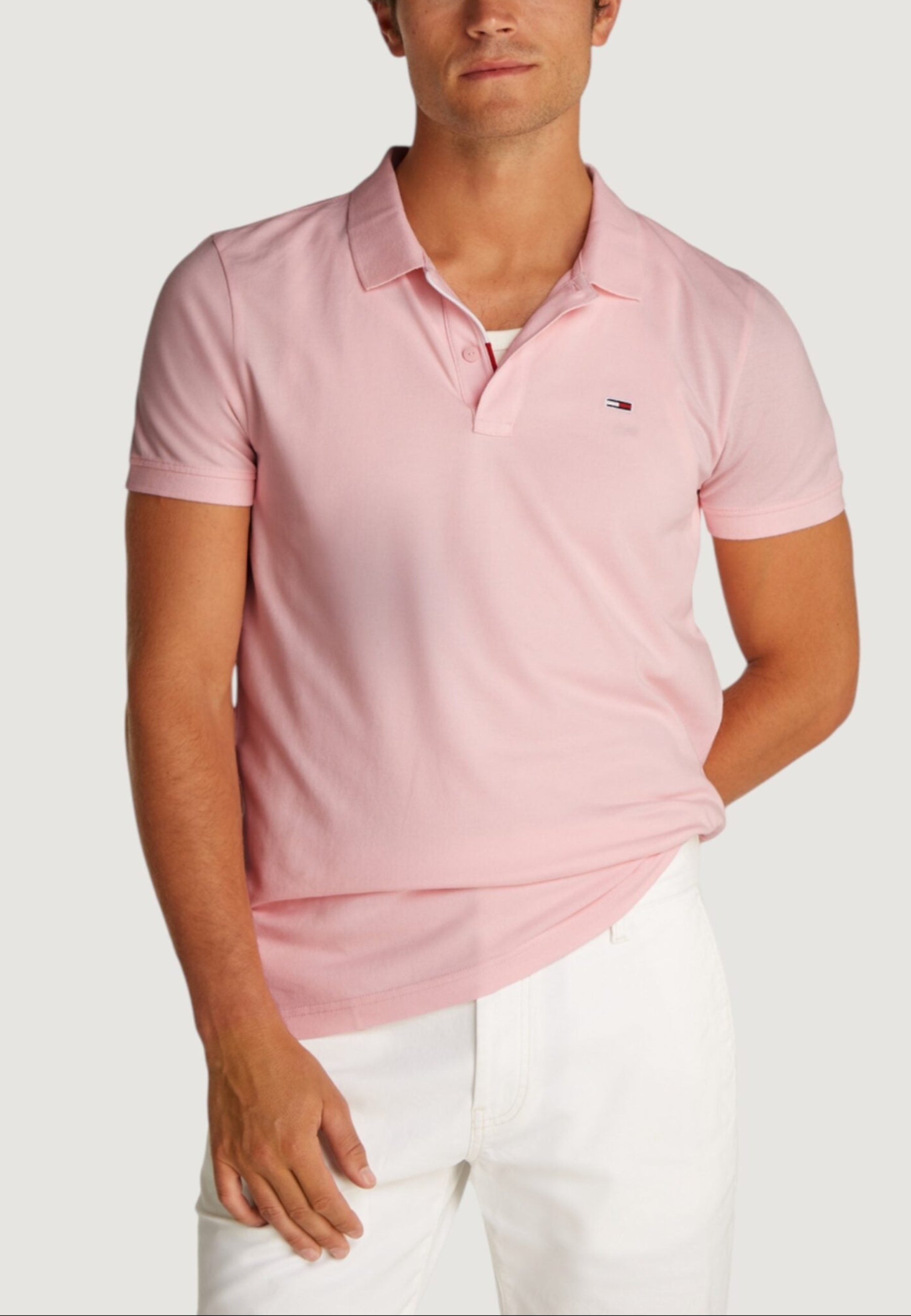 Tommy Hilfiger Jeans TJM Placket Short Sleeve Polo Shirt - Pink