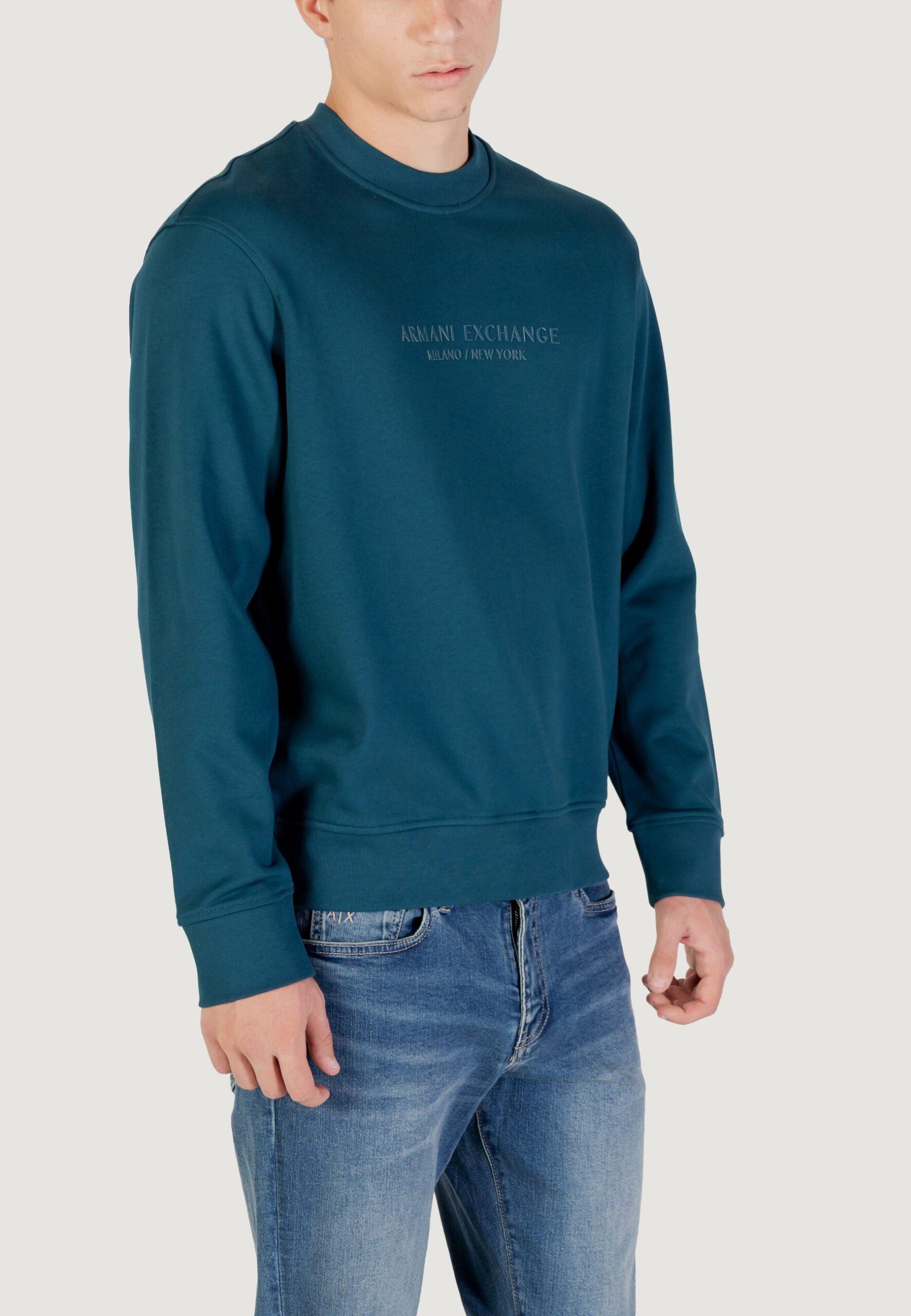 アルマーニ エクスチェンジ メンズ ペトロールブルー スウェットシャツ