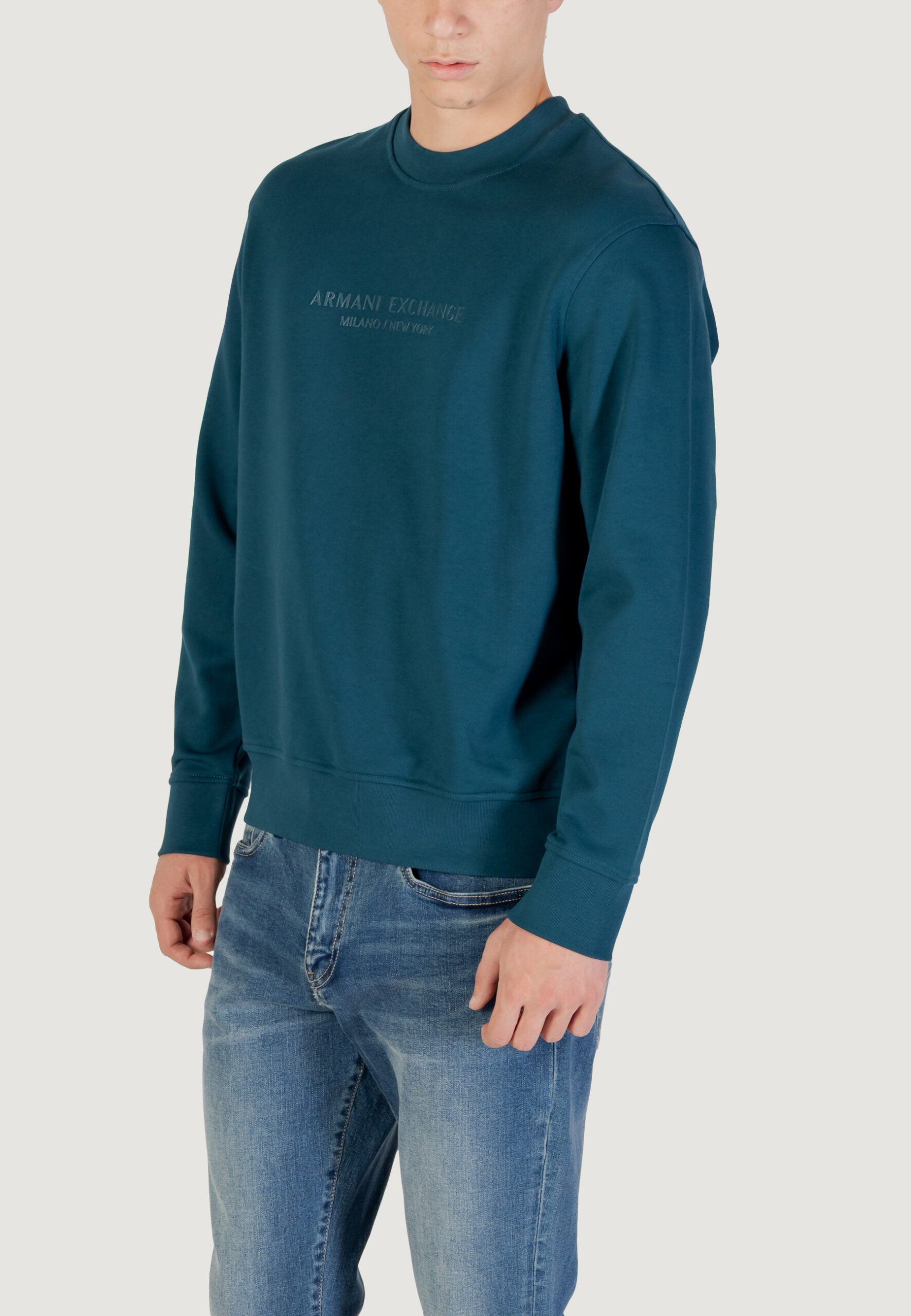 アルマーニ エクスチェンジ メンズ ペトロールブルー スウェットシャツ