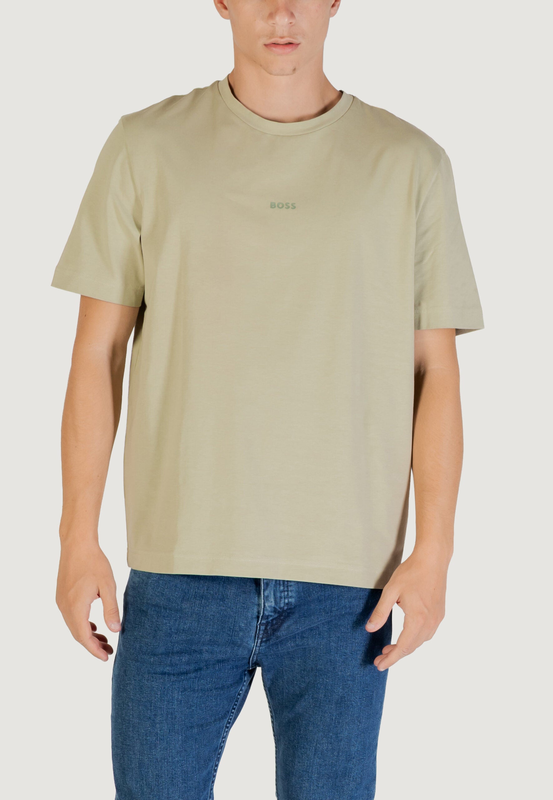 BOSS Men's Sage Green T-Shirt