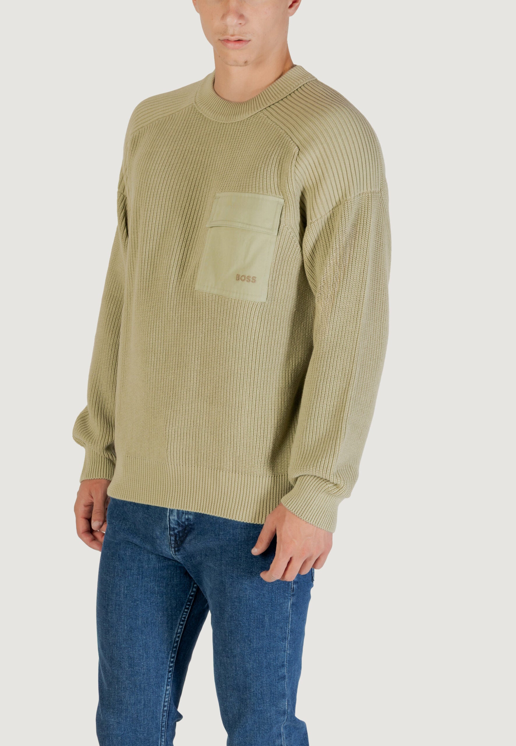 BOSS メンズ セージグリーン セーター