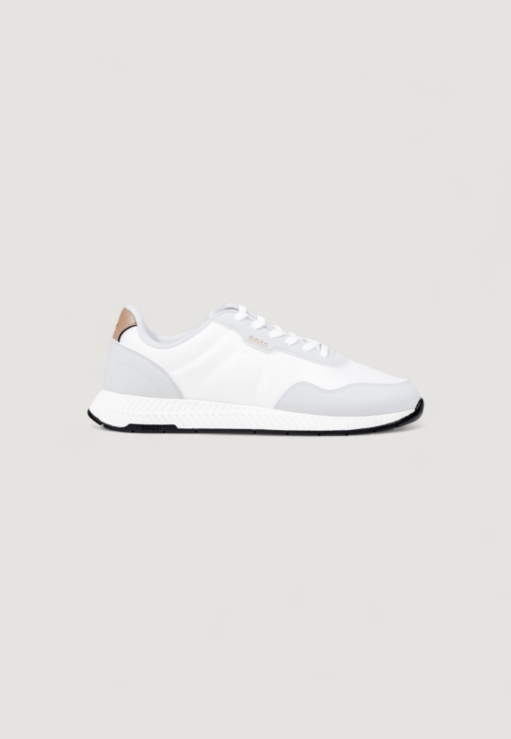 BOSS Men's White and Gray Titanium Running Sneakers