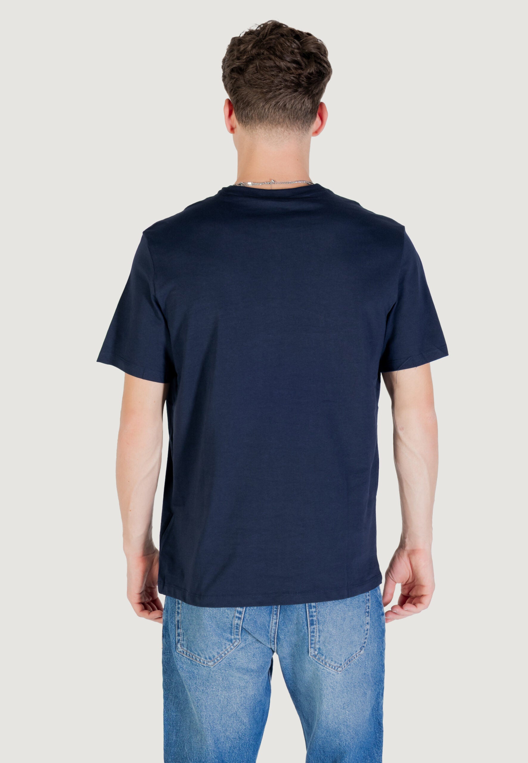Calvin Klein Jeans Men's Dark Blue Smooth Cotton Solid T-Shirt