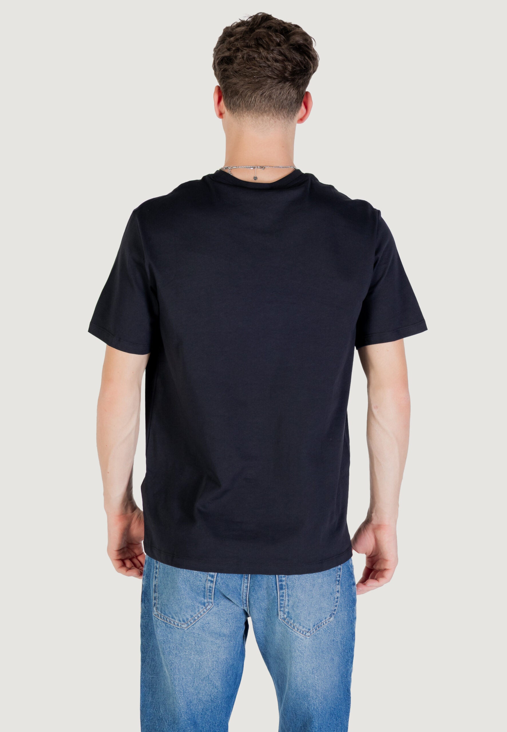 Calvin Klein Jeans Men's Anthracite Smooth Cotton Solid T-Shirt