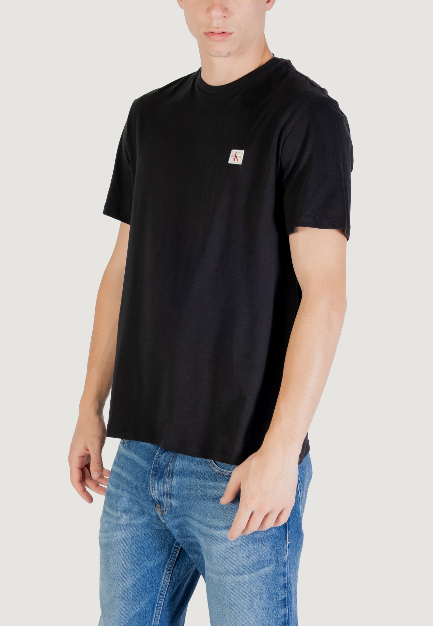 Calvin Klein jeans Men's Black Jersey T-Shirt - Chest Badge Logo