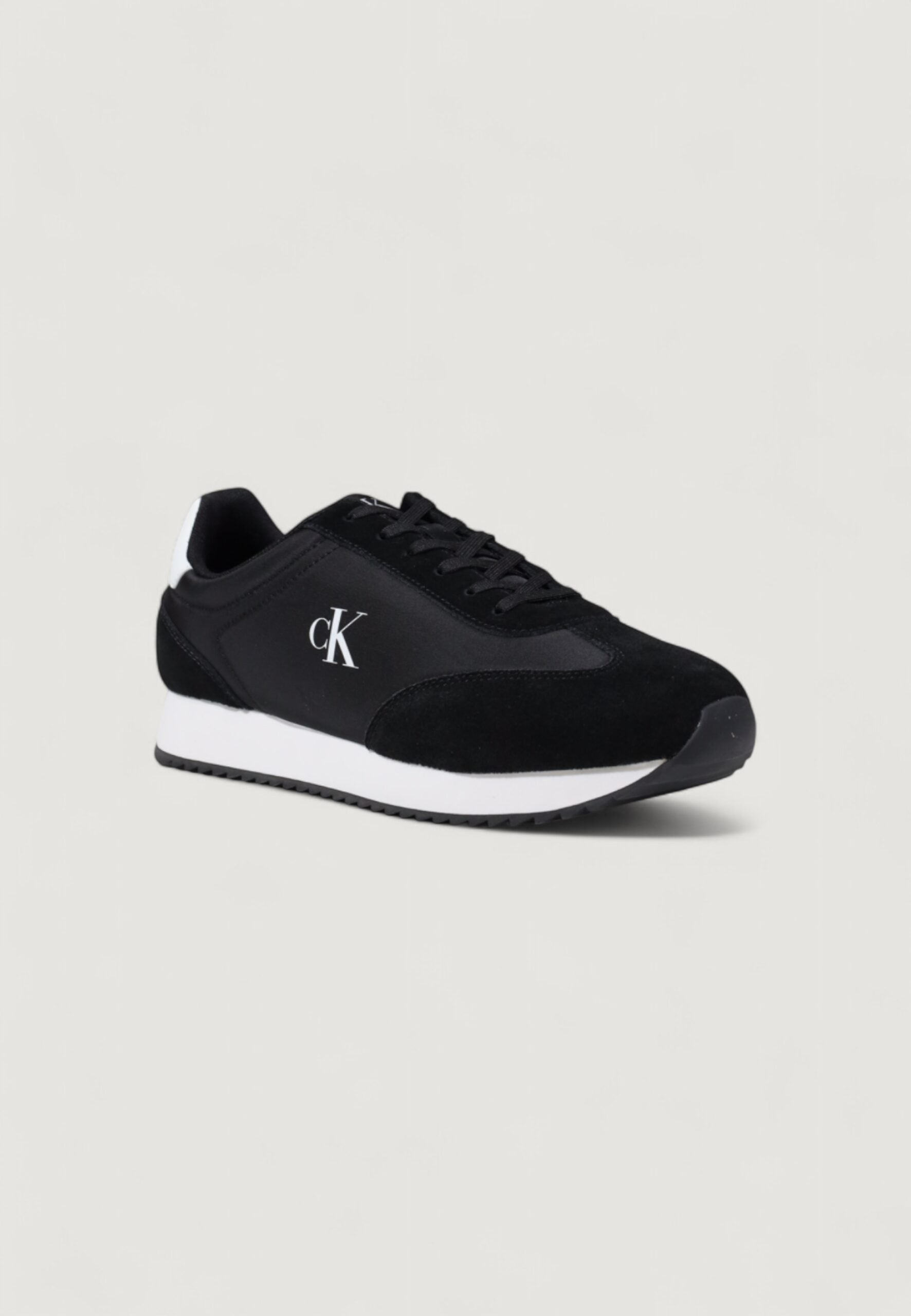 Calvin Klein Jeans Men's Black & White Retro Runner Lace-Up Sneakers