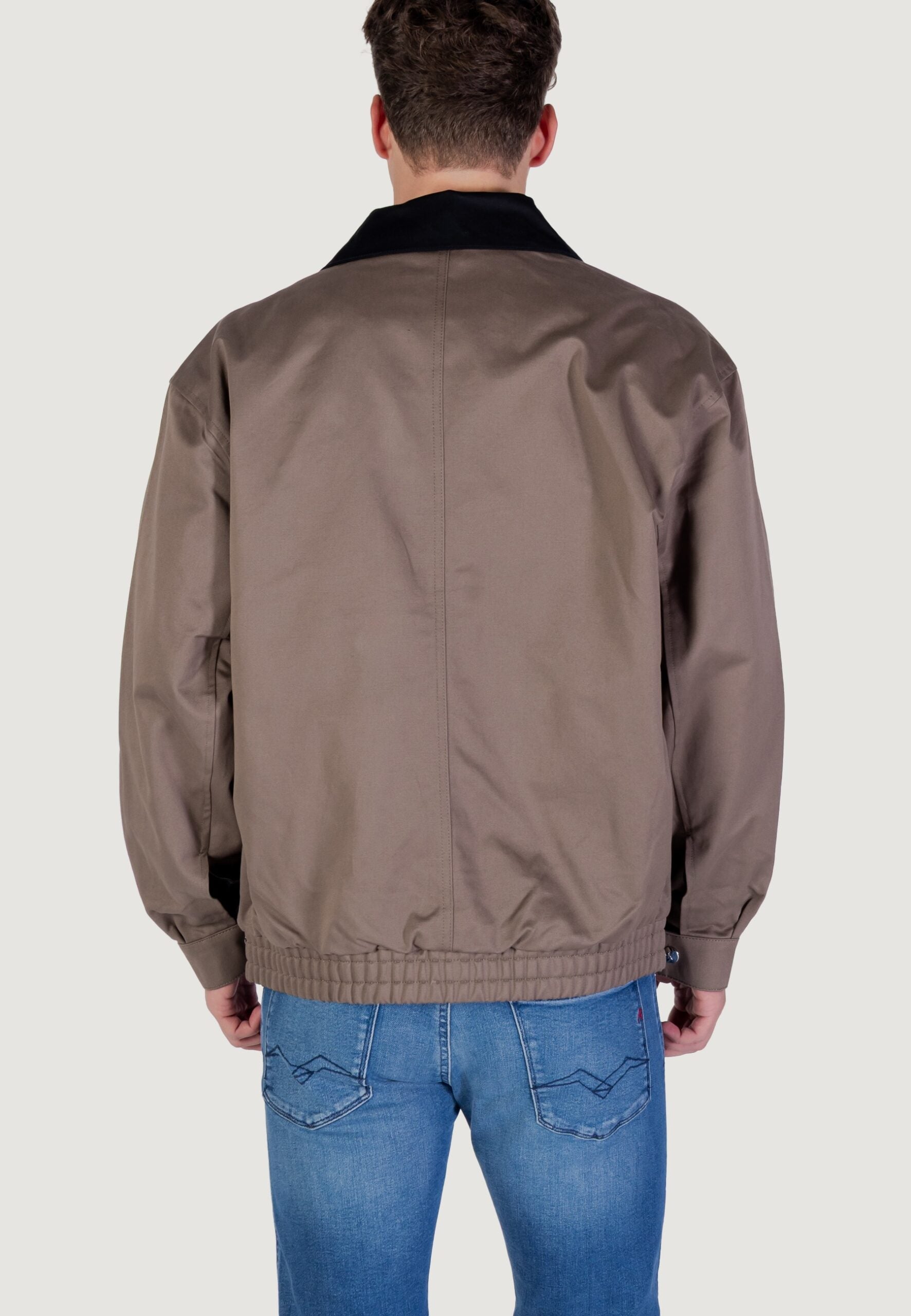 Calvin Klein Jeans Men's Earth Mud Cotton Full Zip Jacket