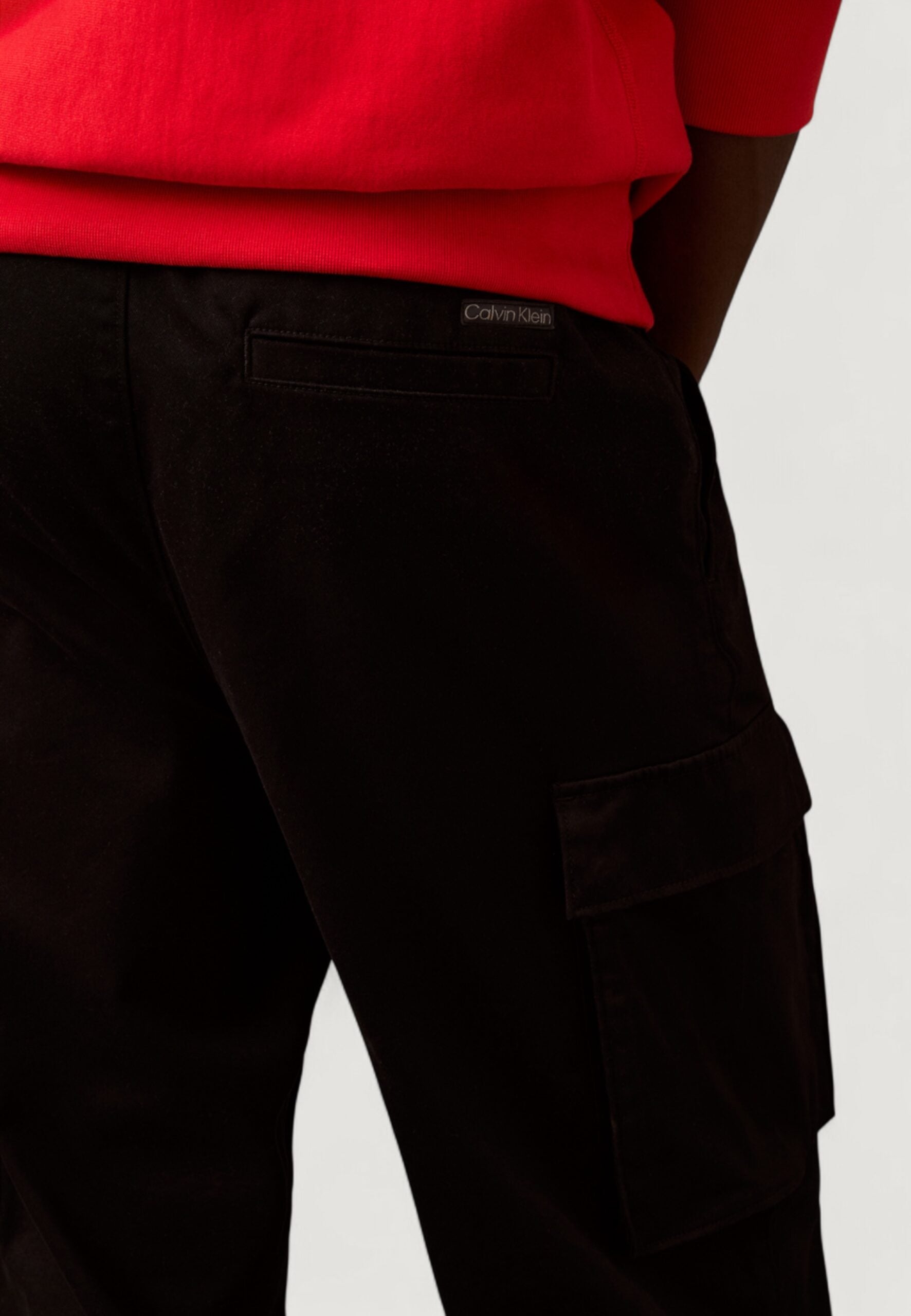 Calvin Klein Men's Black Cotton Straight Fit Pull-On Pants