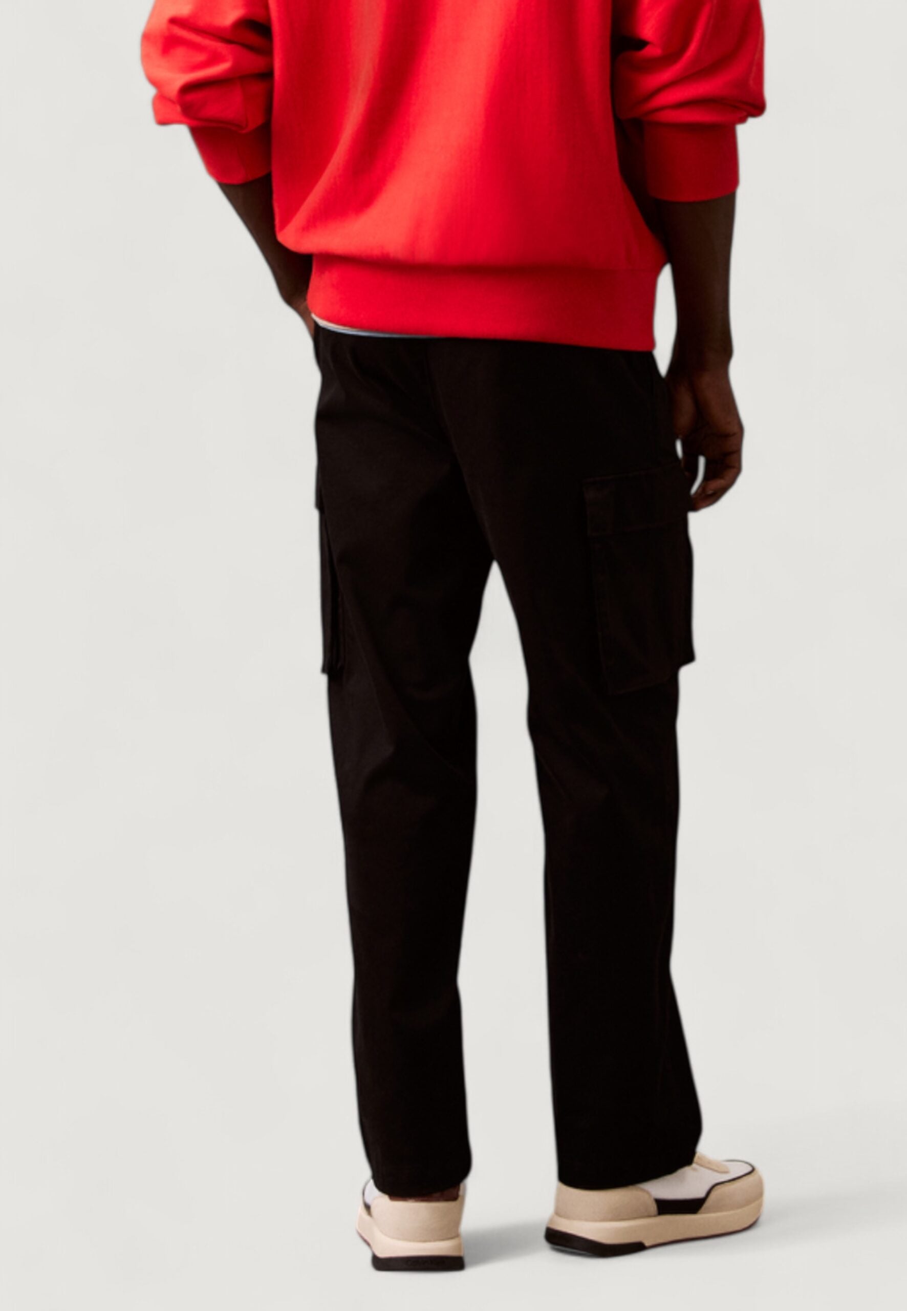 Calvin Klein Men's Black Cotton Straight Fit Pull-On Pants