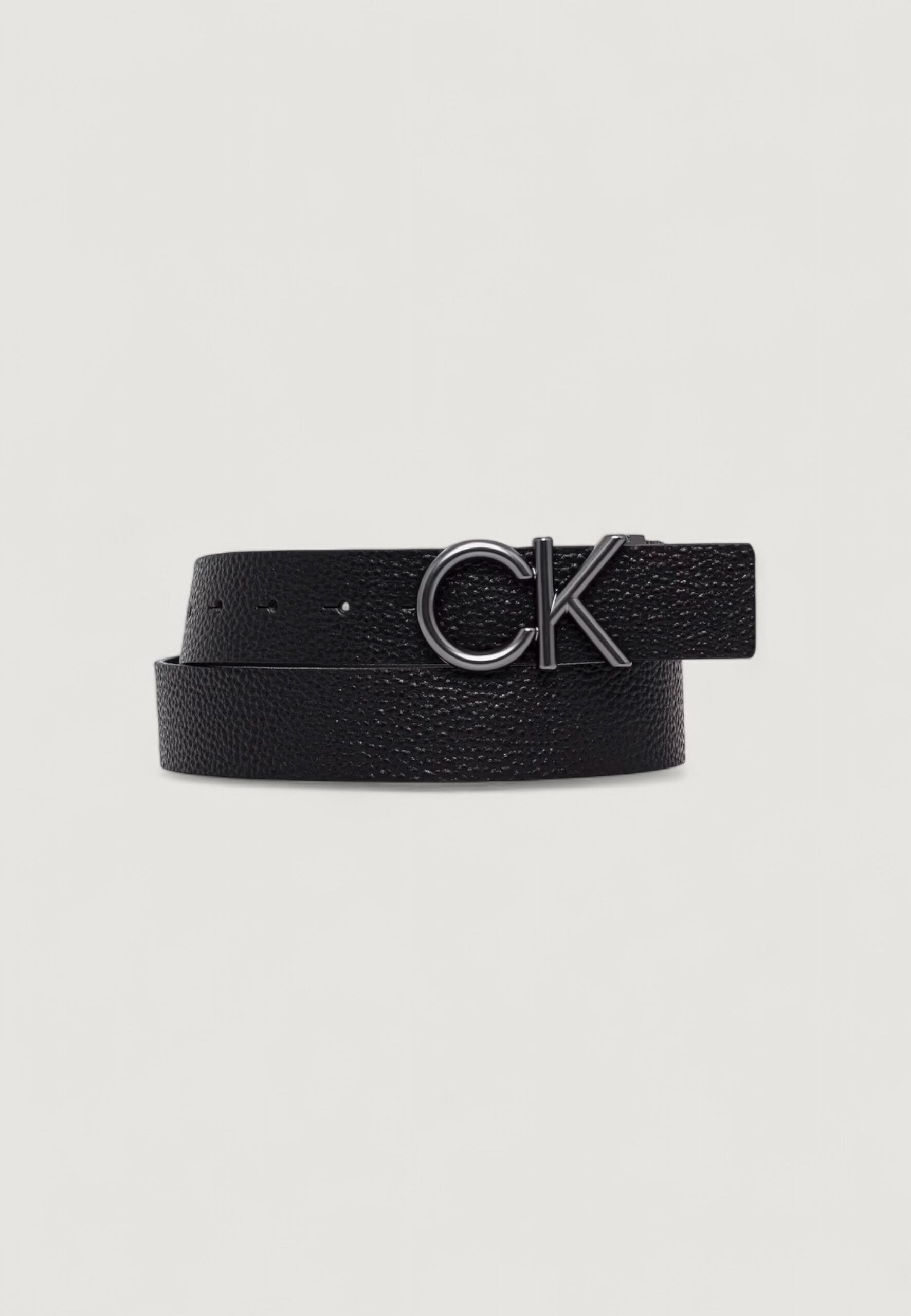 Calvin Klein Men's Black Hallmark Logo Leather Belt - 35mm