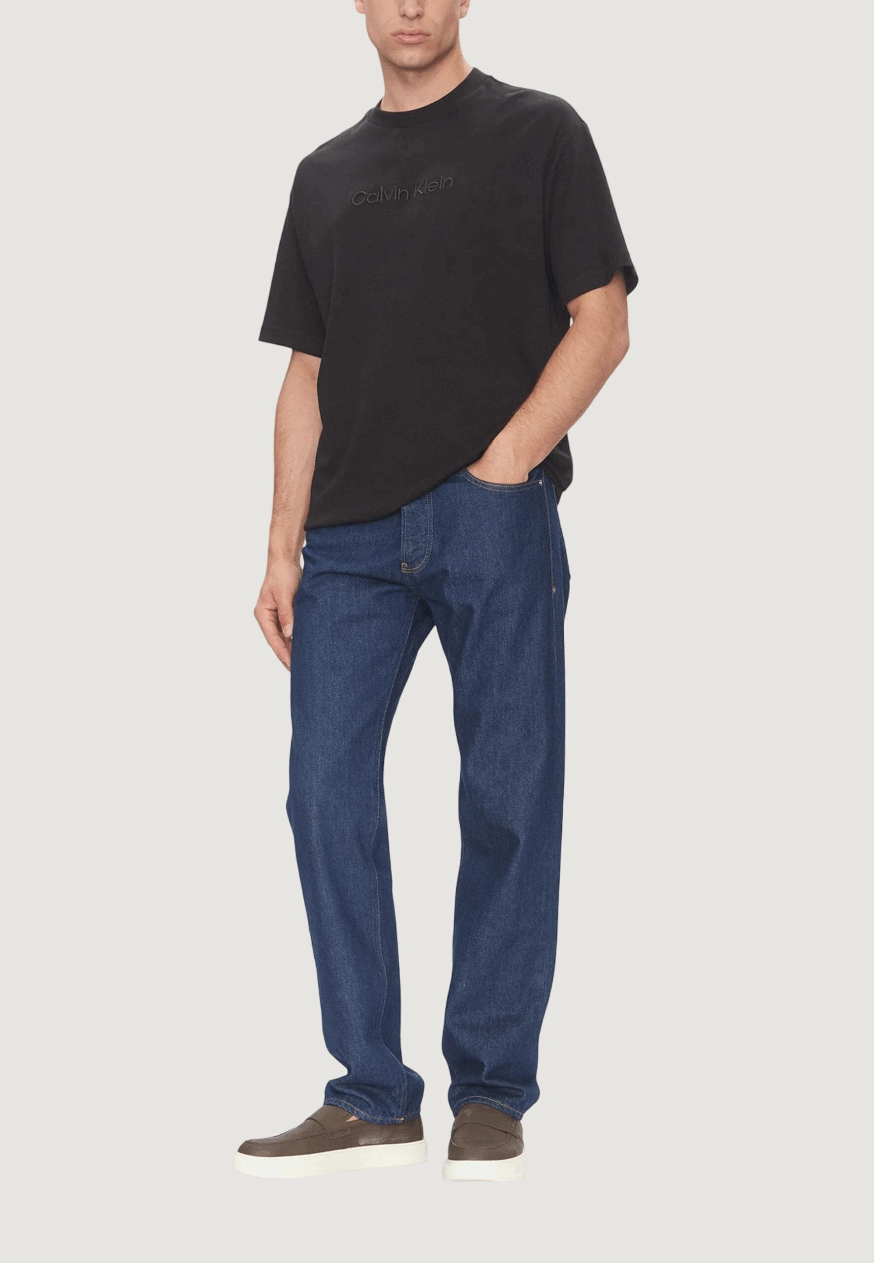 Calvin Klein Men's Black T-Shirt - Logo Print | Casual & Fashion