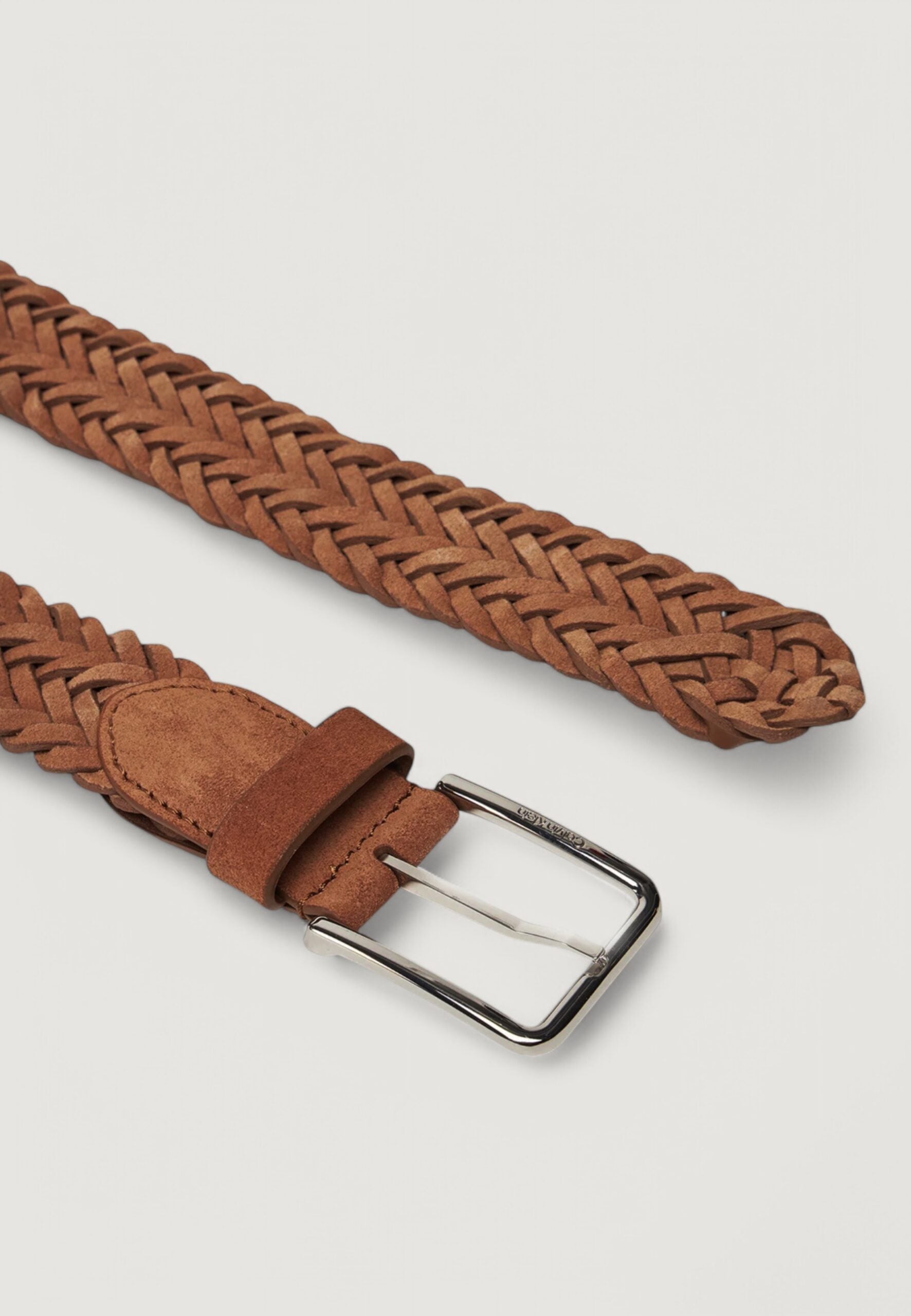 Calvin Klein Warmth Braided Suede Belt - Men's Brown | 35mm