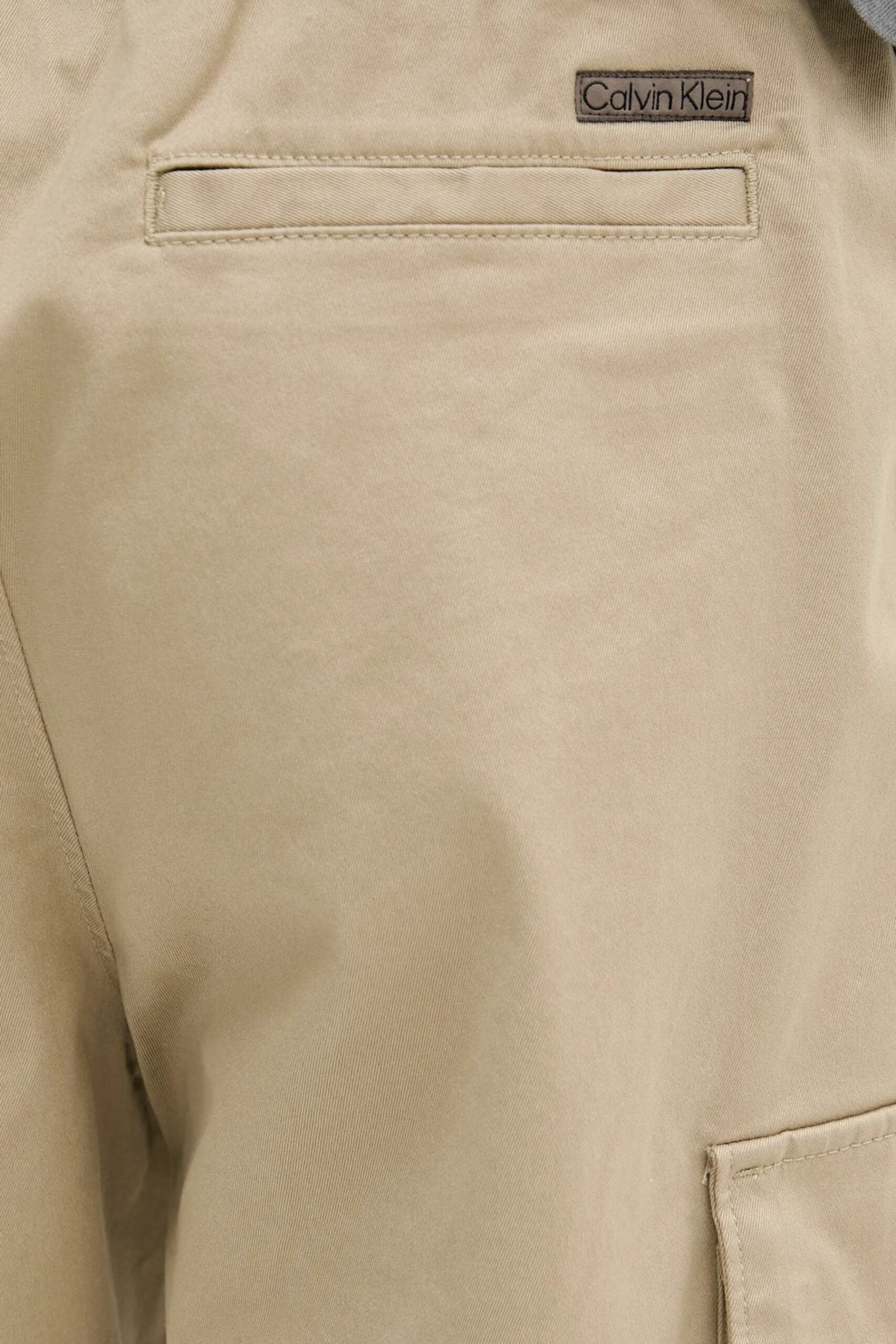 Calvin Klein Men's Light Beige Cotton Straight Fit Pull-On Pants