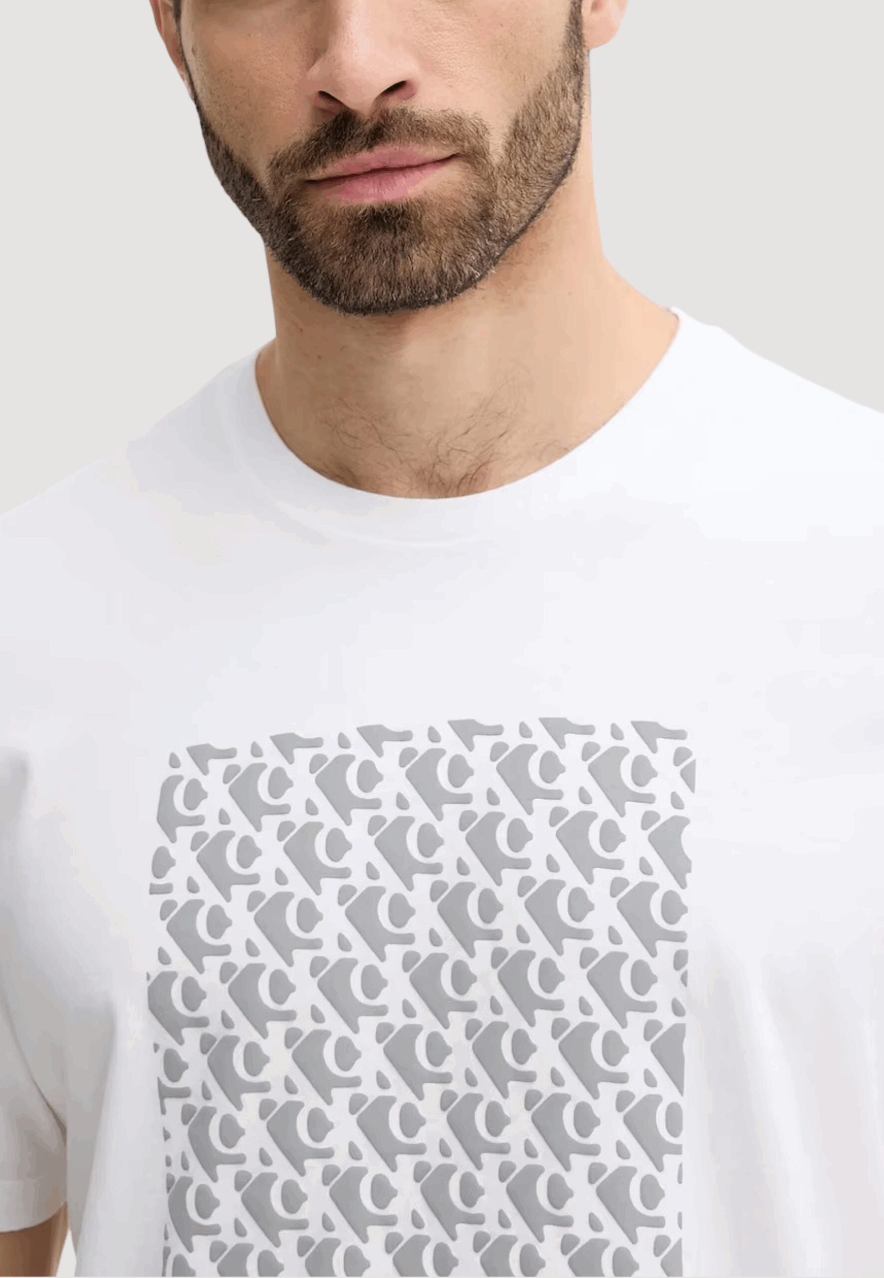 Calvin Klein jeans Men's White T-Shirt - Macro All-Over Print Logo