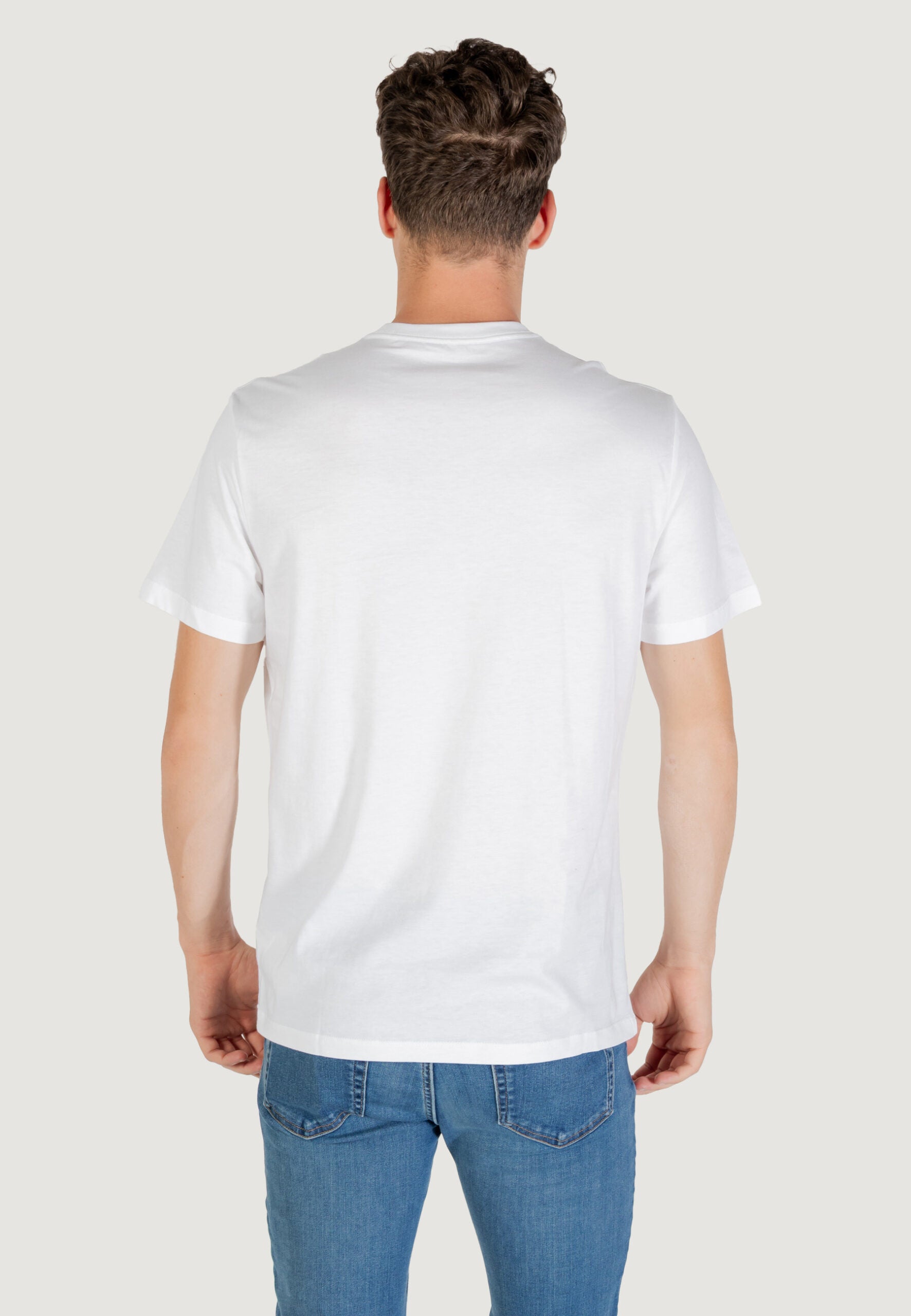 Calvin Klein Men's White T-Shirt - Outline Logo Short Sleeve
