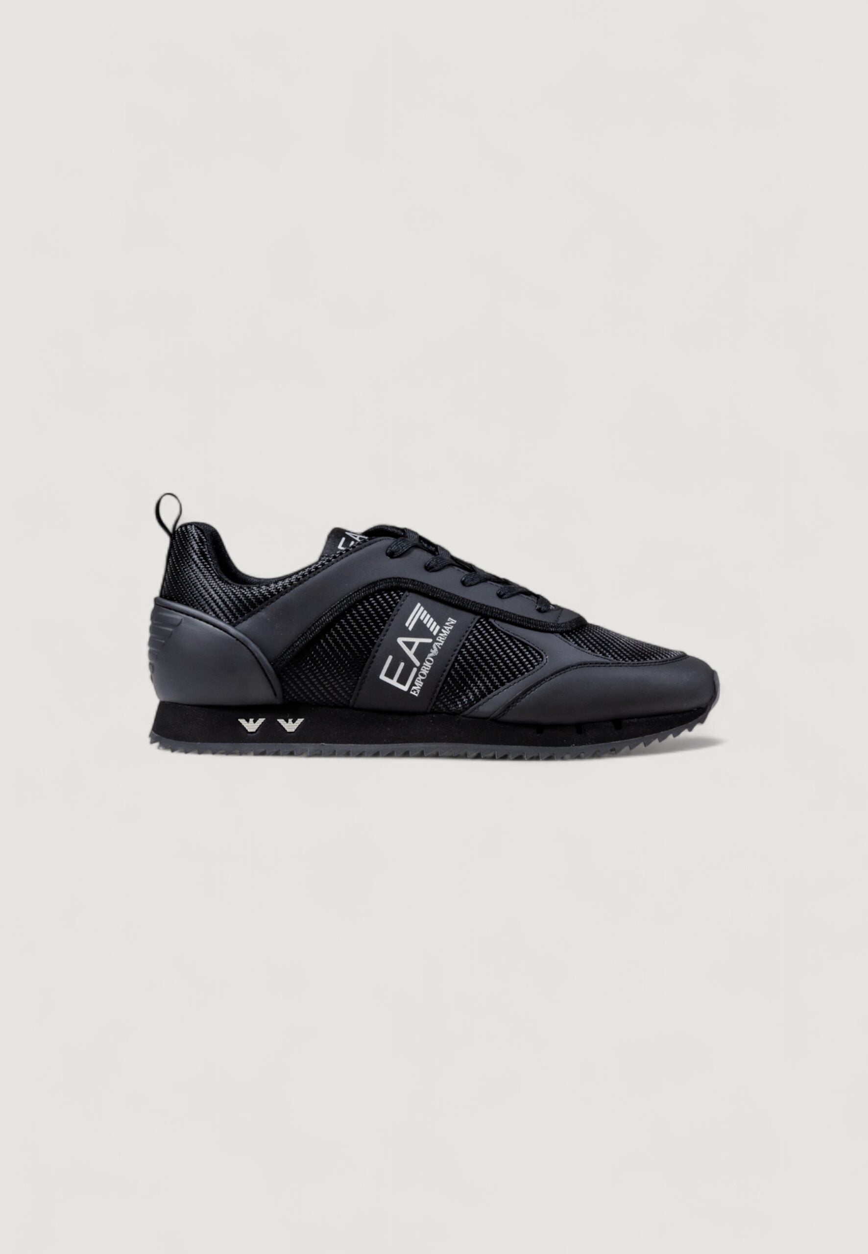 EA7 Men's Black and Silver Sneakers
