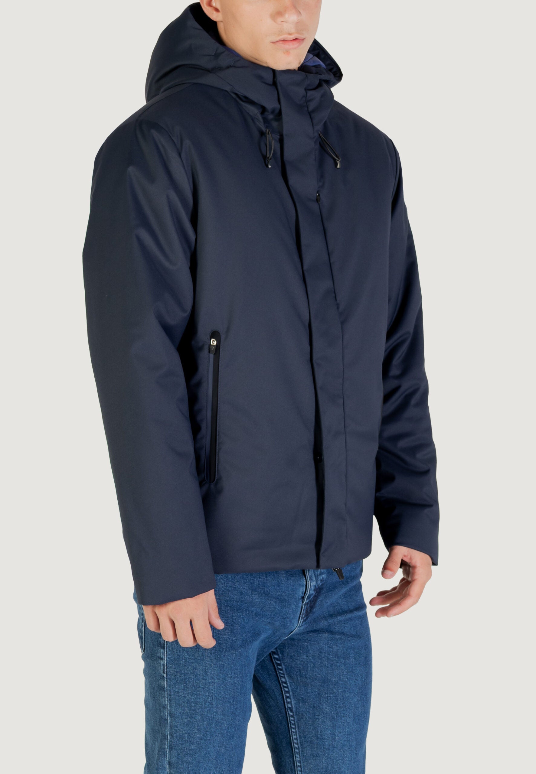 EA7 Men's Blue Caban Coat