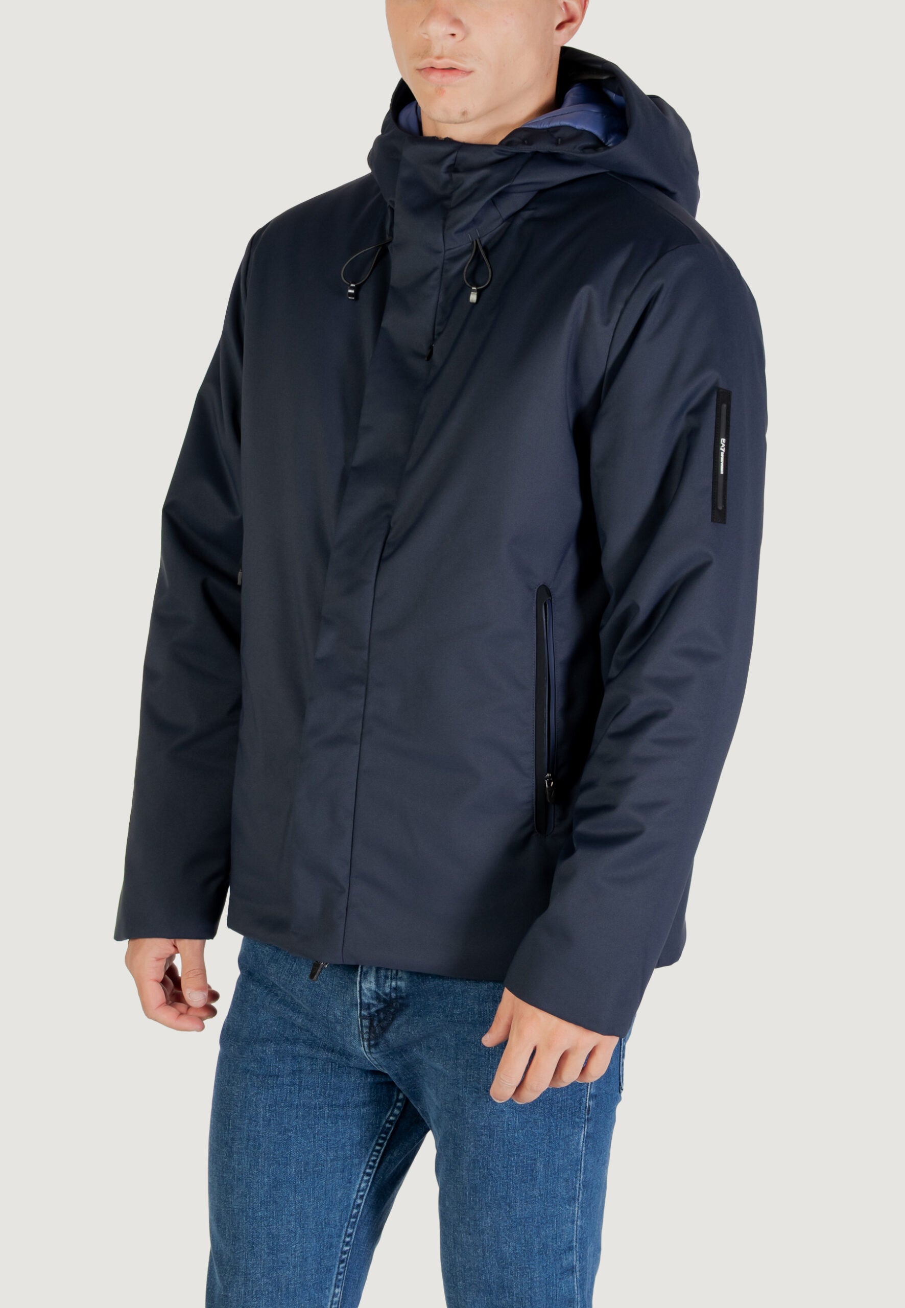 EA7 Men's Blue Caban Coat
