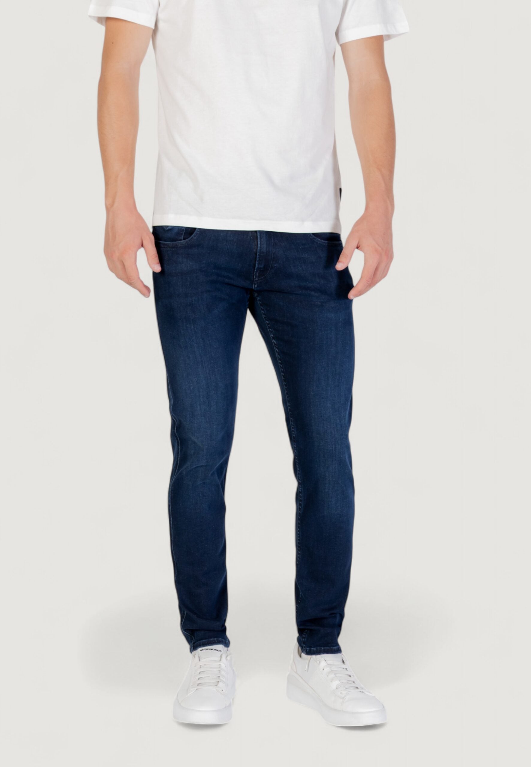 Replay Men's Dark Blue Slim Fit Denim Jeans