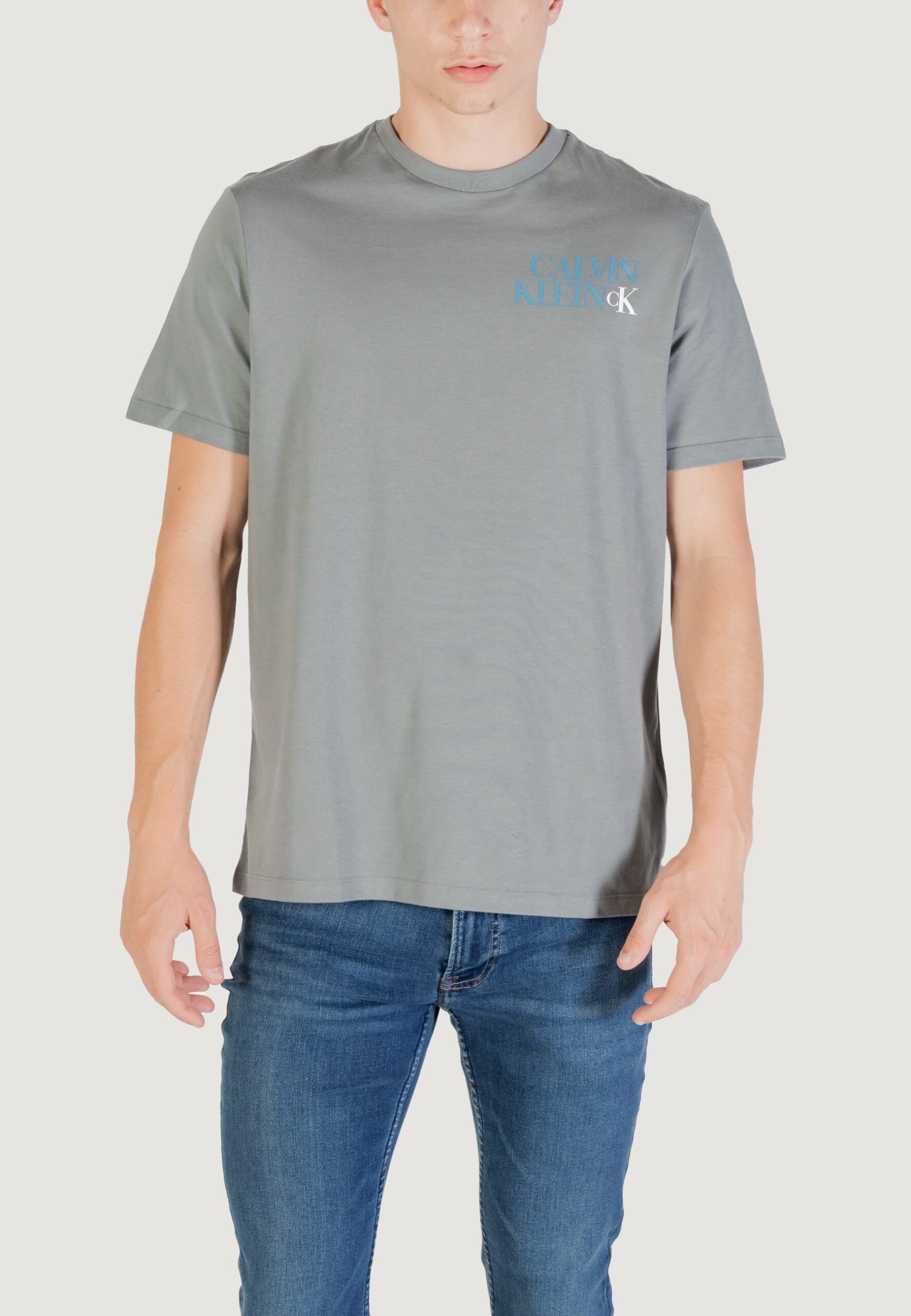 Calvin Klein Jeans Men's Dark Grey T-Shirt - CK New York Wordmark Logo