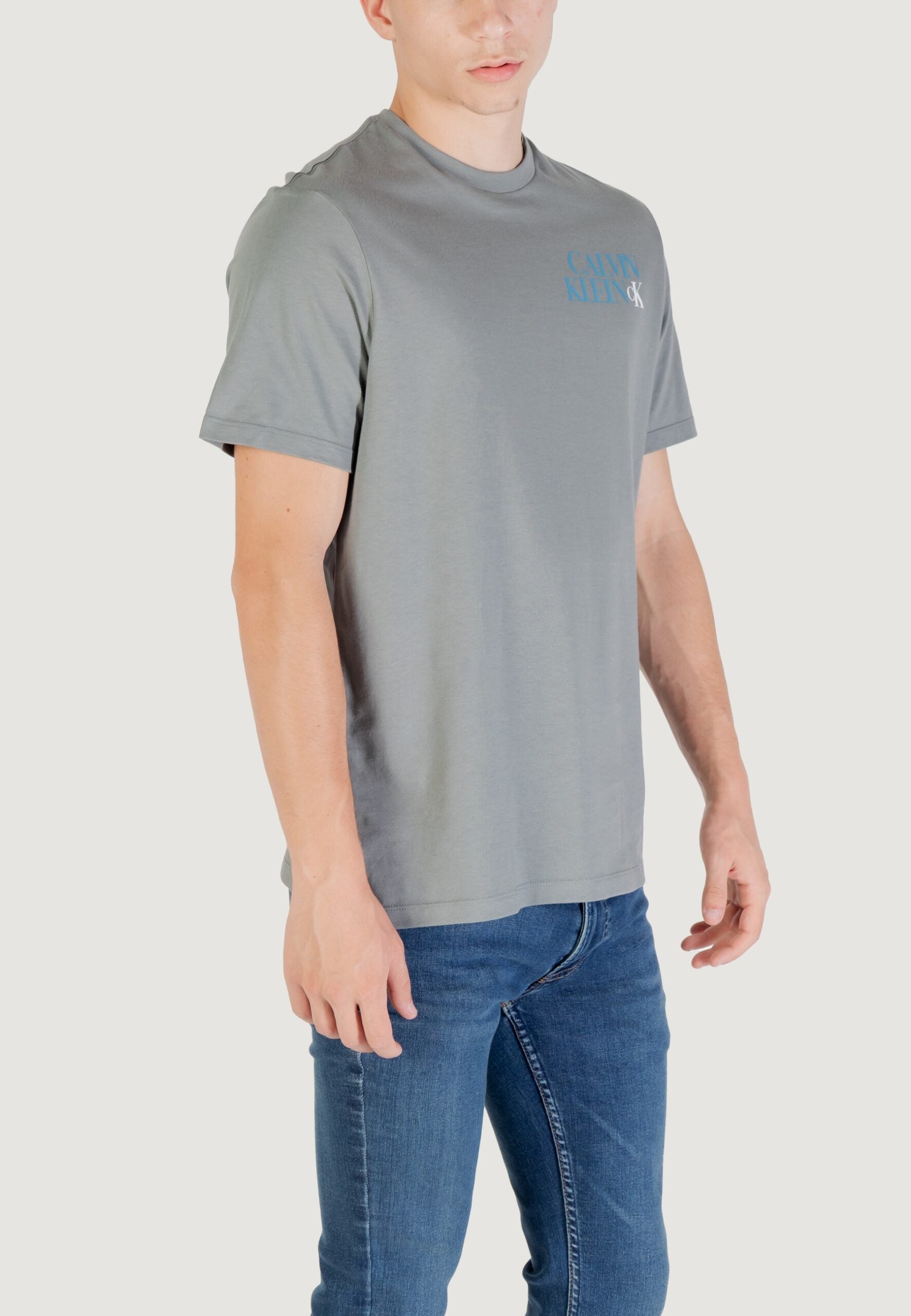 Calvin Klein Jeans Men's Dark Grey T-Shirt - CK New York Wordmark Logo