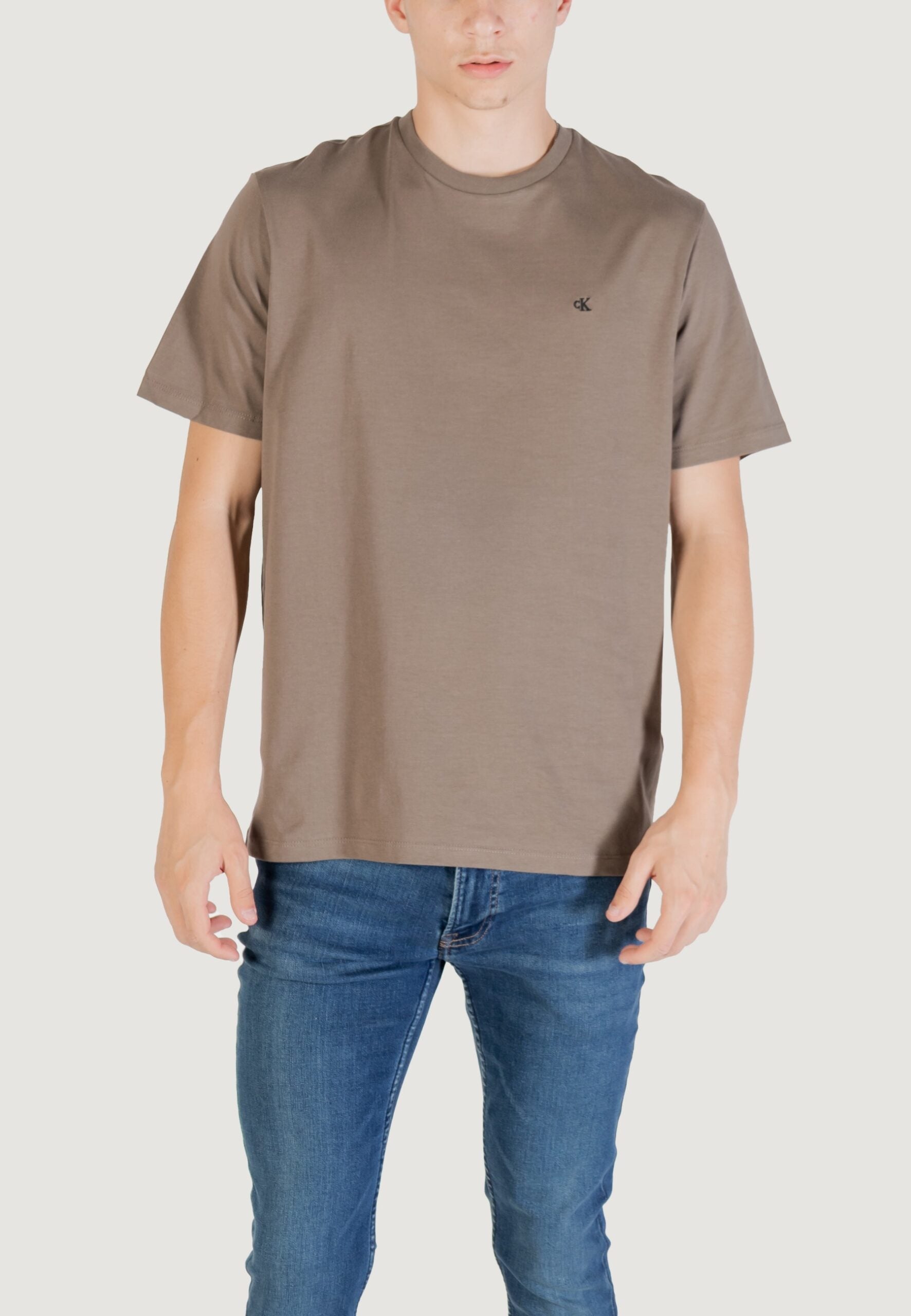 カルバン・クライン ジーンズ メンズ アースマッド スムースコットン ソリッドTシャツ