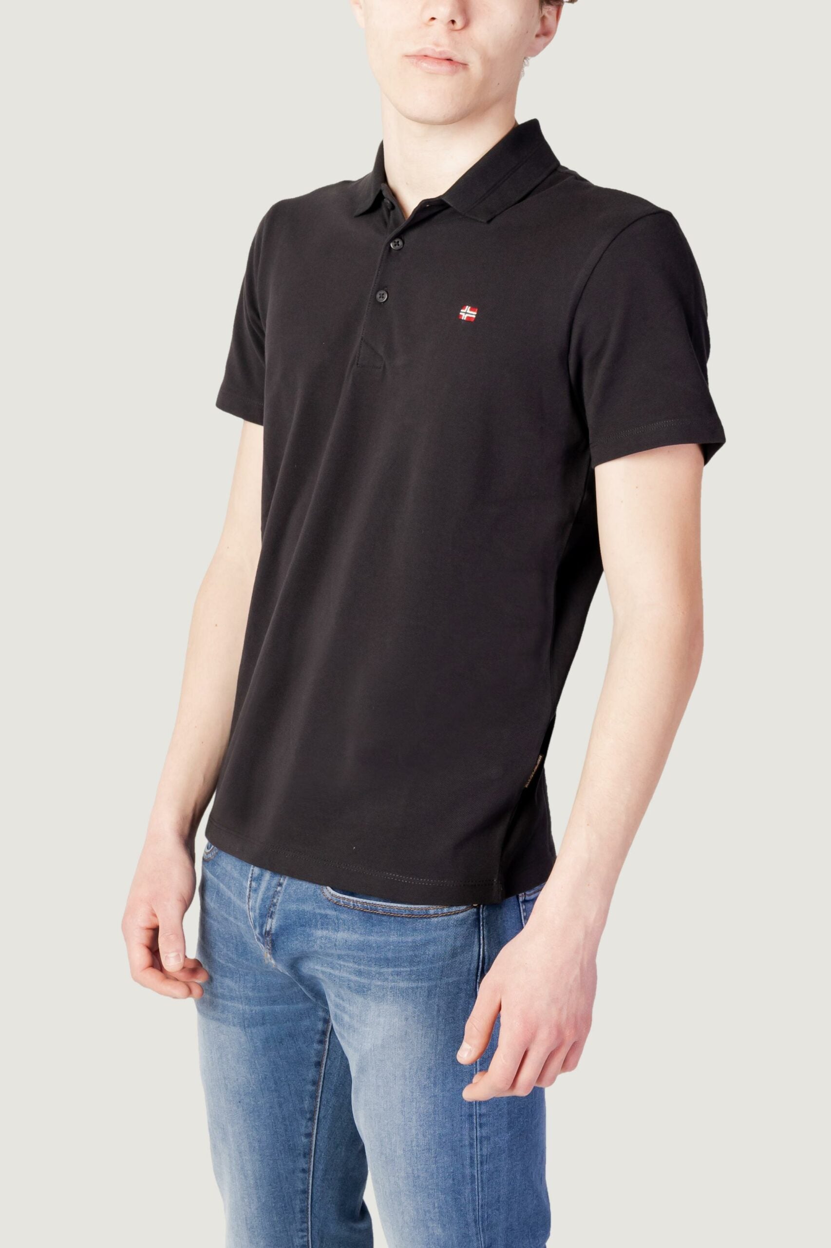 Napapijri Men's Ealis Black Short Sleeve Polo Shirt