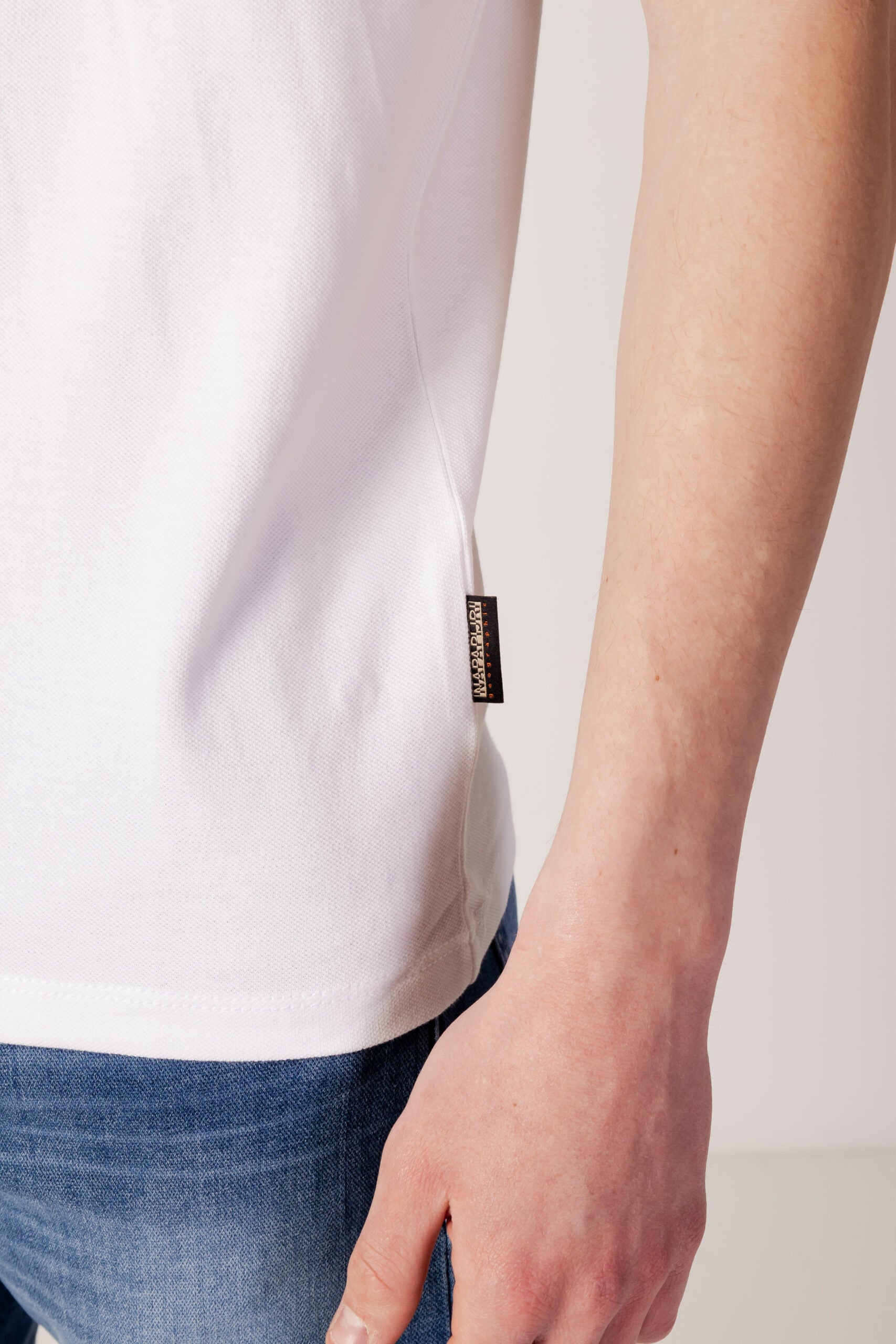 Napapijri Men's Ealis White Short Sleeve Polo Shirt