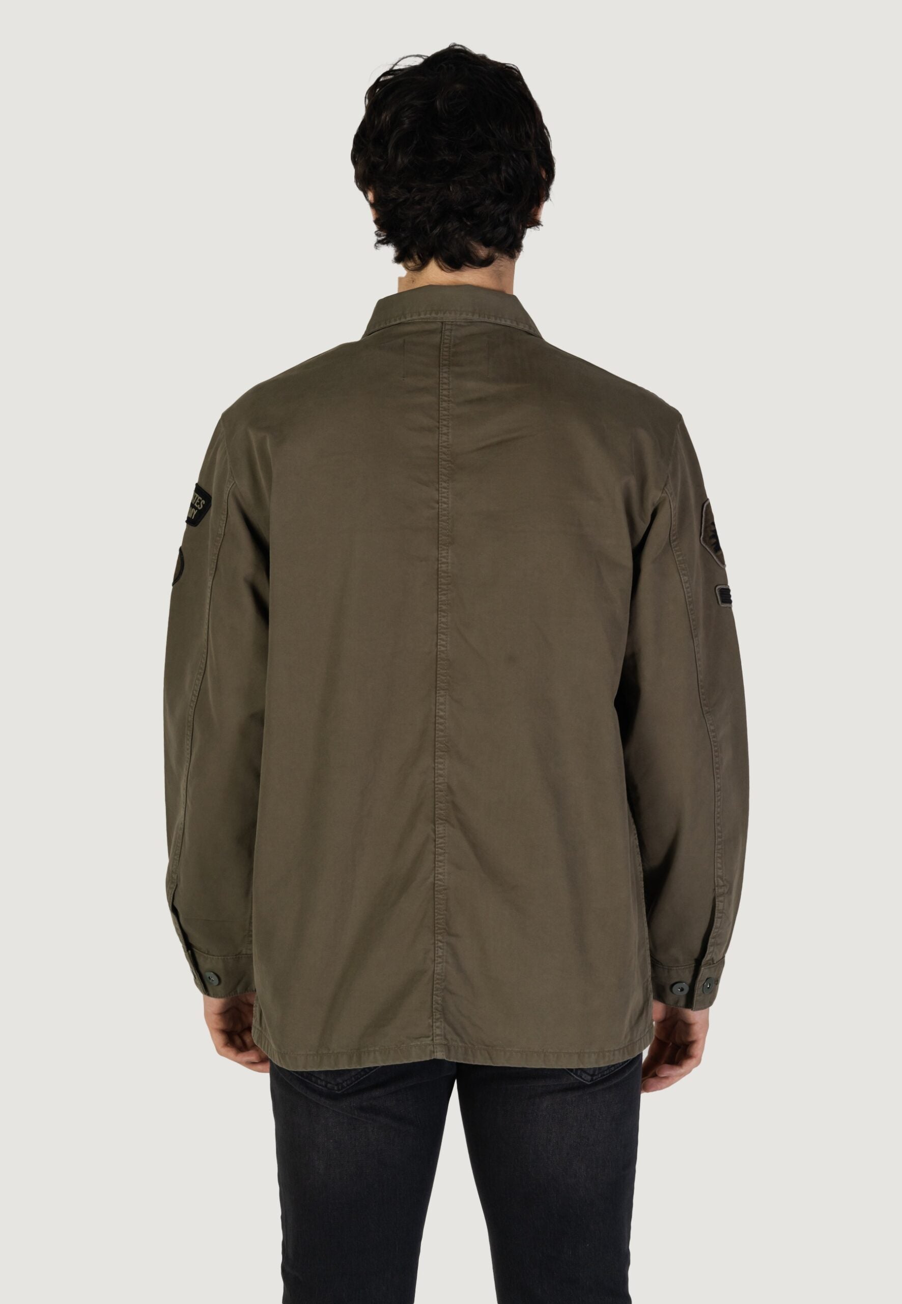 Replay long sleeve men olive green shirt