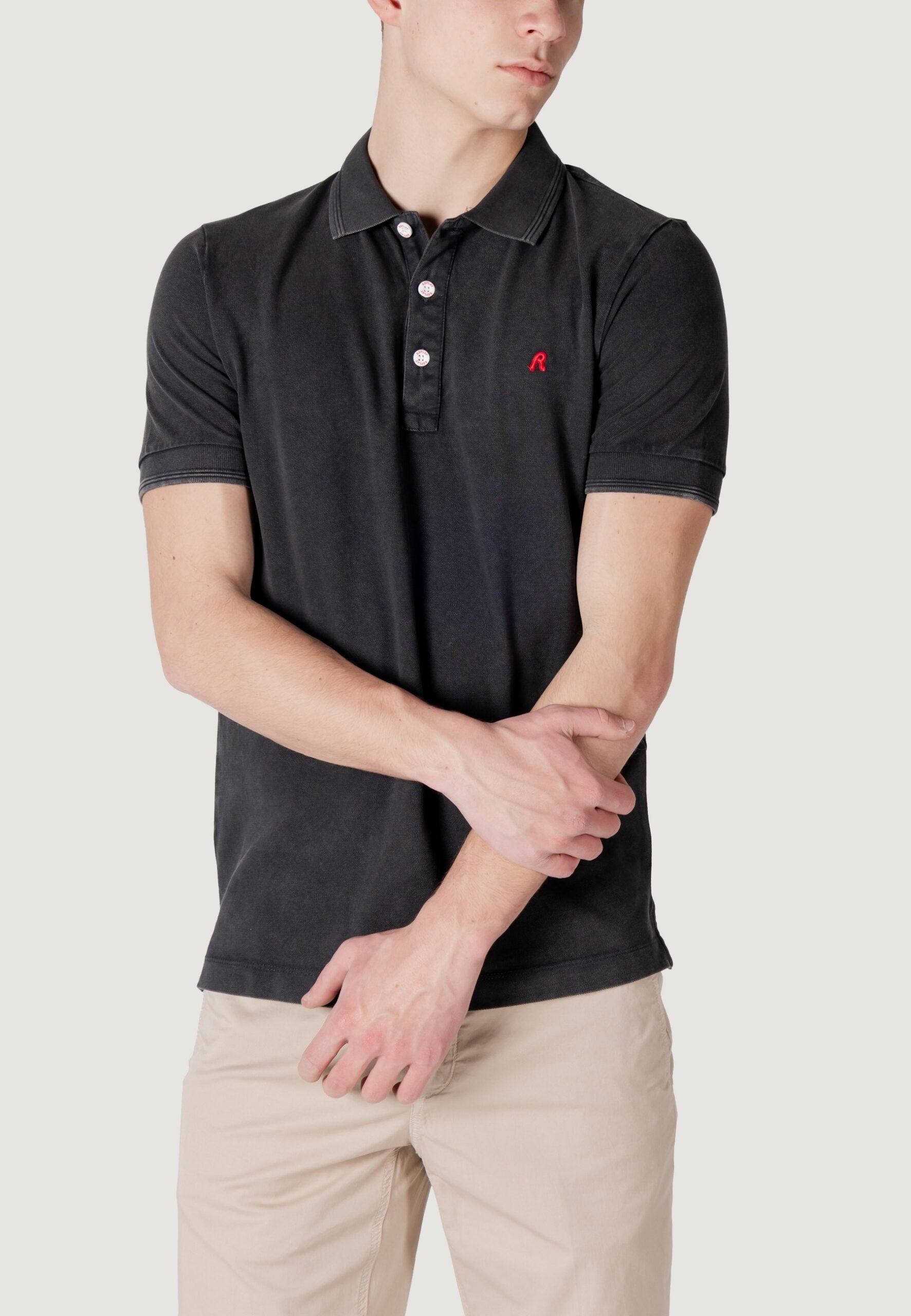 Replay Men's Black Short Sleeve Polo Shirt - Classic Casual Style