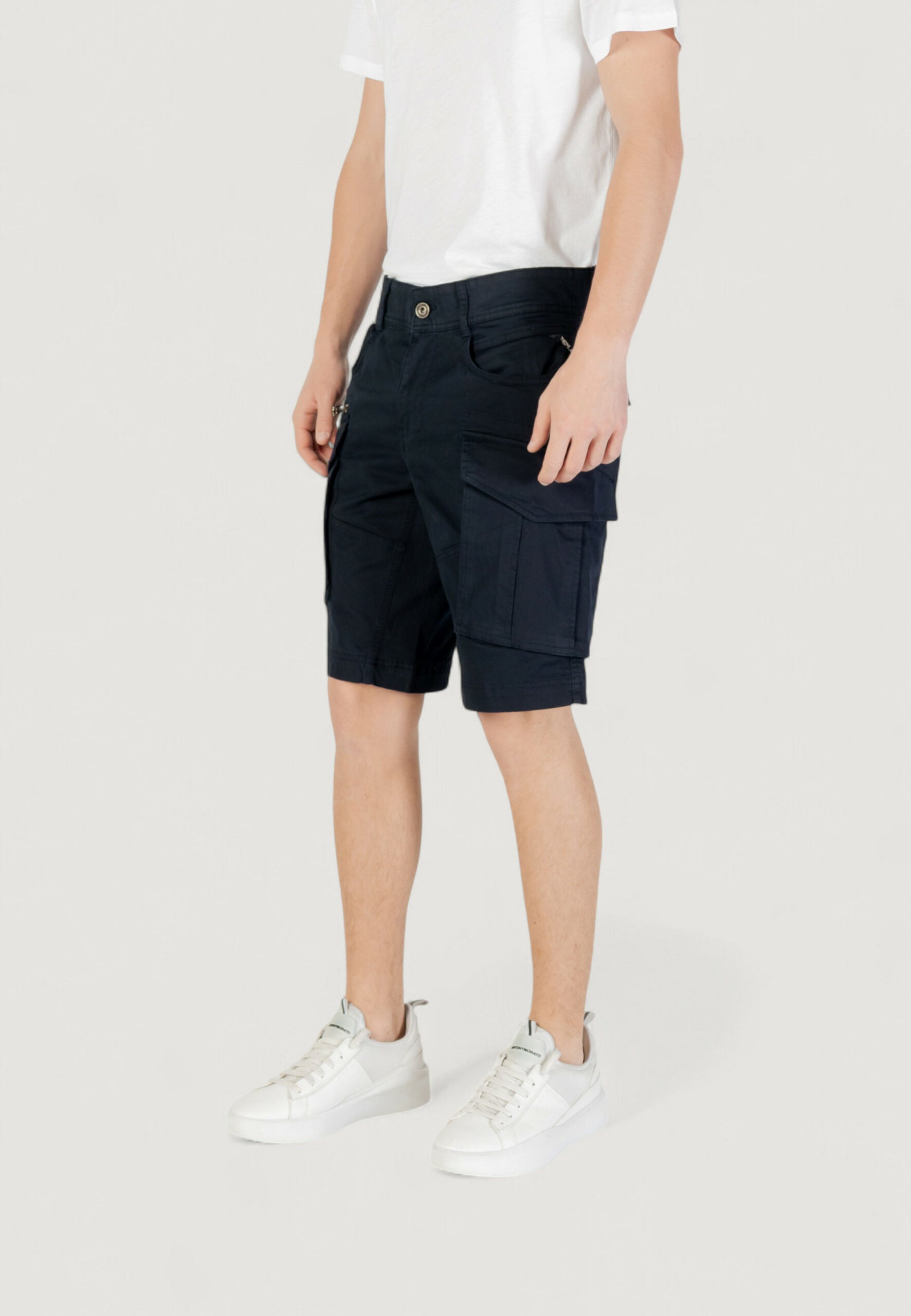 Replay Men's Bermuda Shorts - Dark Blue Denim & Casual Styles