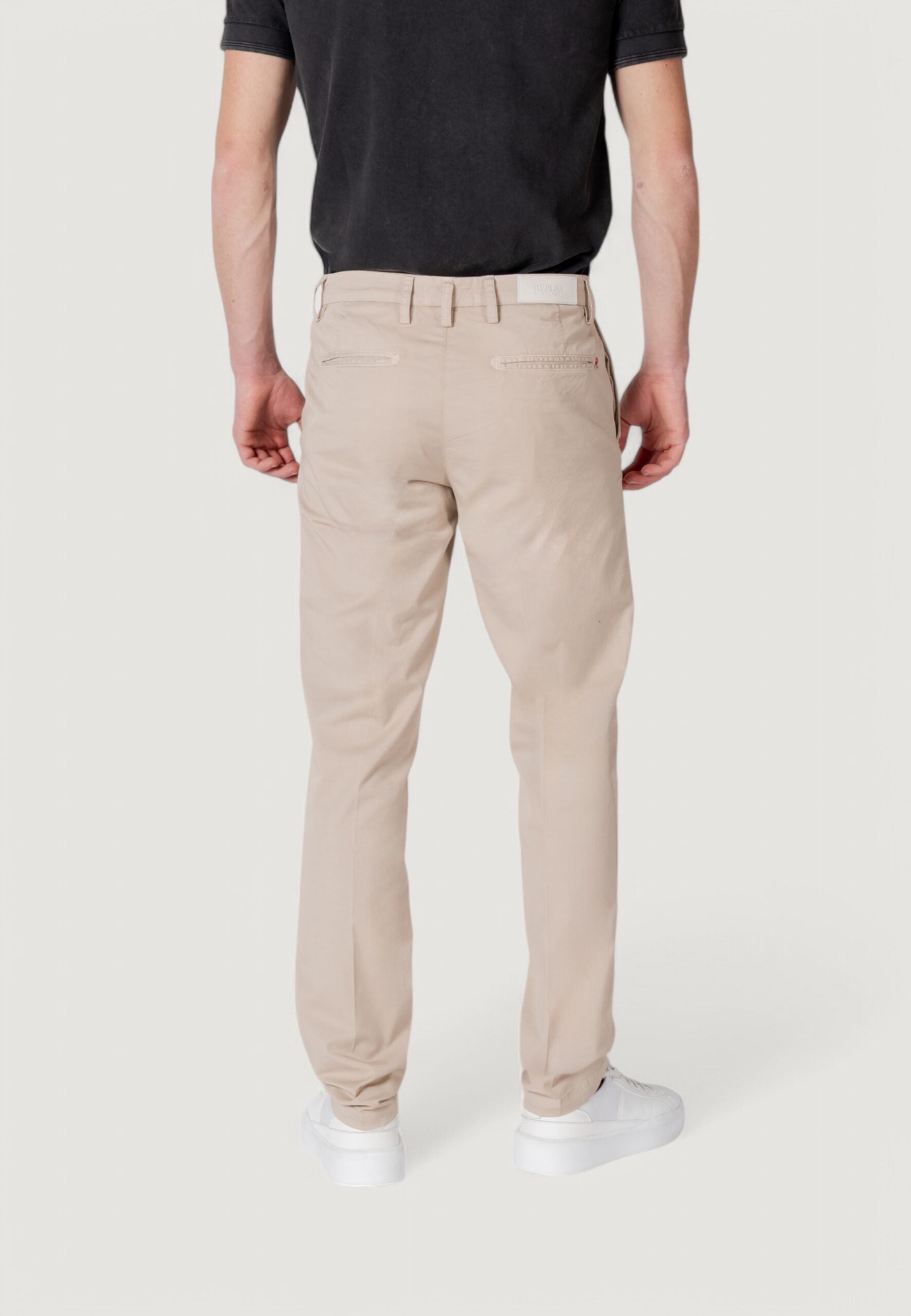 Replay Men's Light Beige Pants - Casual Chinos & Trousers