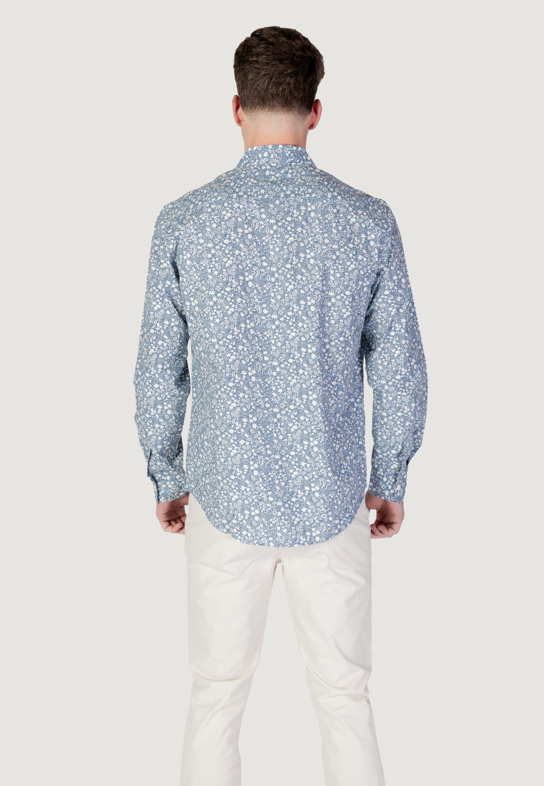 Replay Men's Long Sleeve Shirt - Light Blue Casual Style