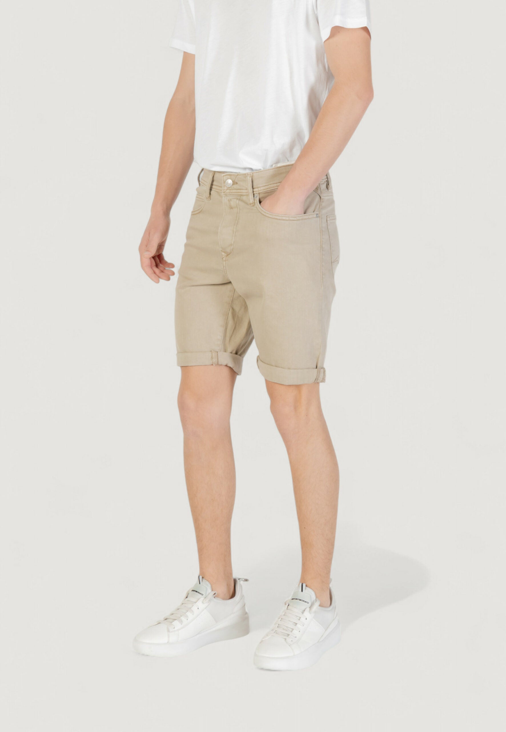 Replay Men's Bermuda Shorts - Sage Green Casual Fit