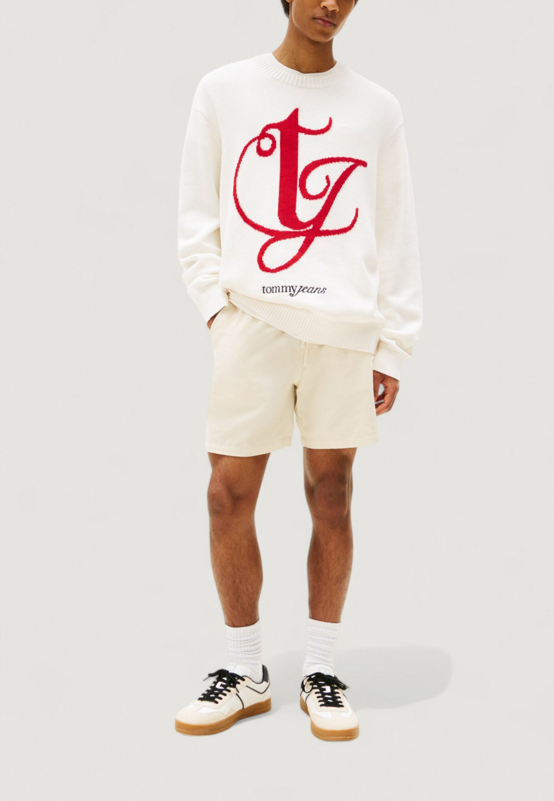 Tommy Hilfiger Jeans Men's Regular Monogram Crewneck Sweater - Cream