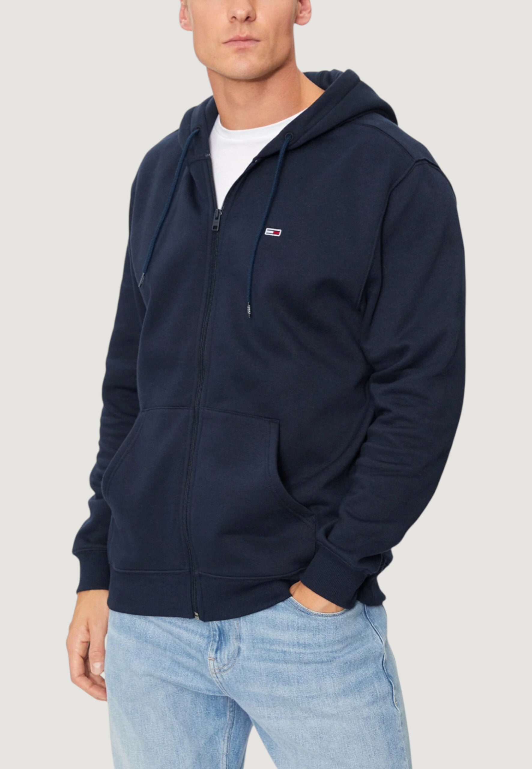 Tommy Hilfiger Jeans TJM Men's Blue Essential Flag Zip-Up Hoodie