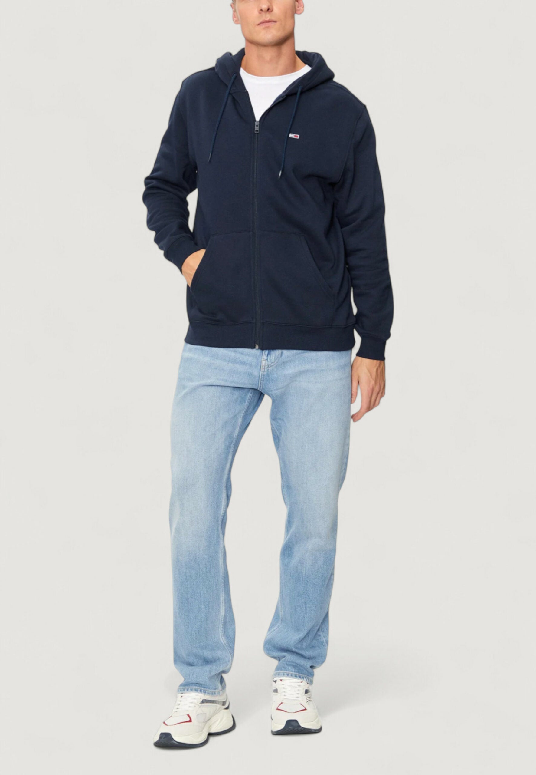 Tommy Hilfiger Jeans TJM Men's Blue Essential Flag Zip-Up Hoodie