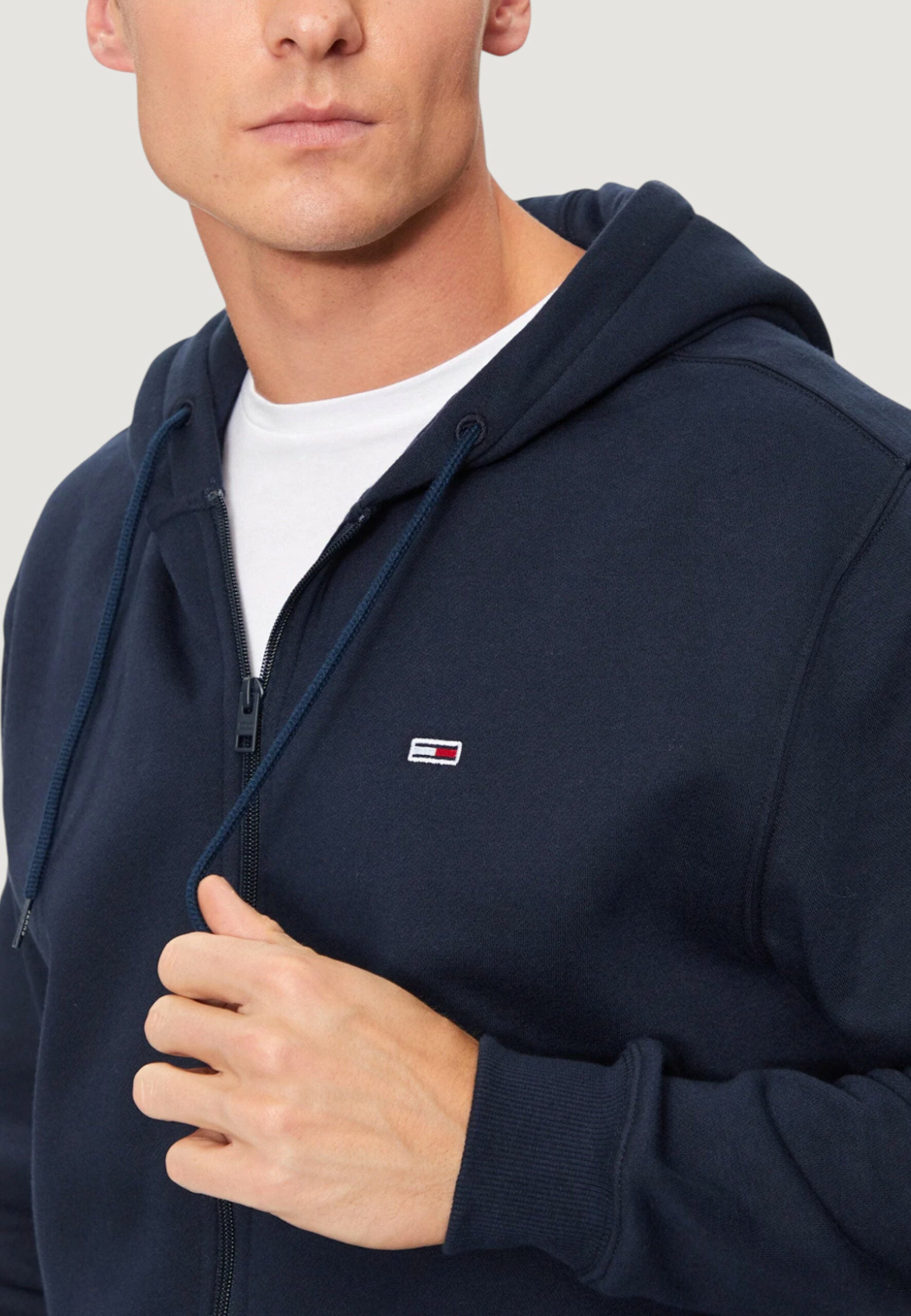 Tommy Hilfiger Jeans TJM Men's Blue Essential Flag Zip-Up Hoodie