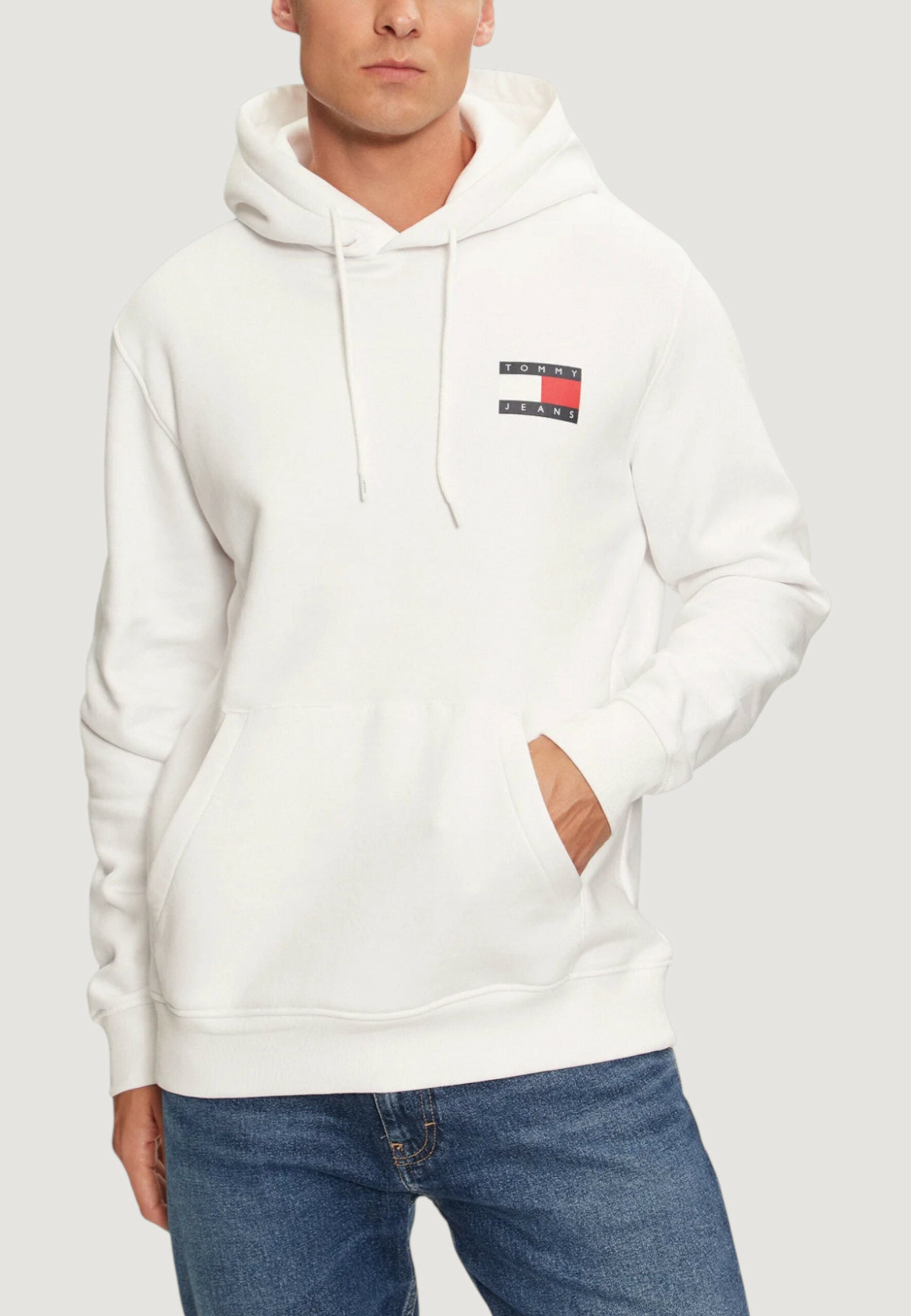 Tommy Hilfiger Jeans TJM Men's White Essential Flag Hoodie