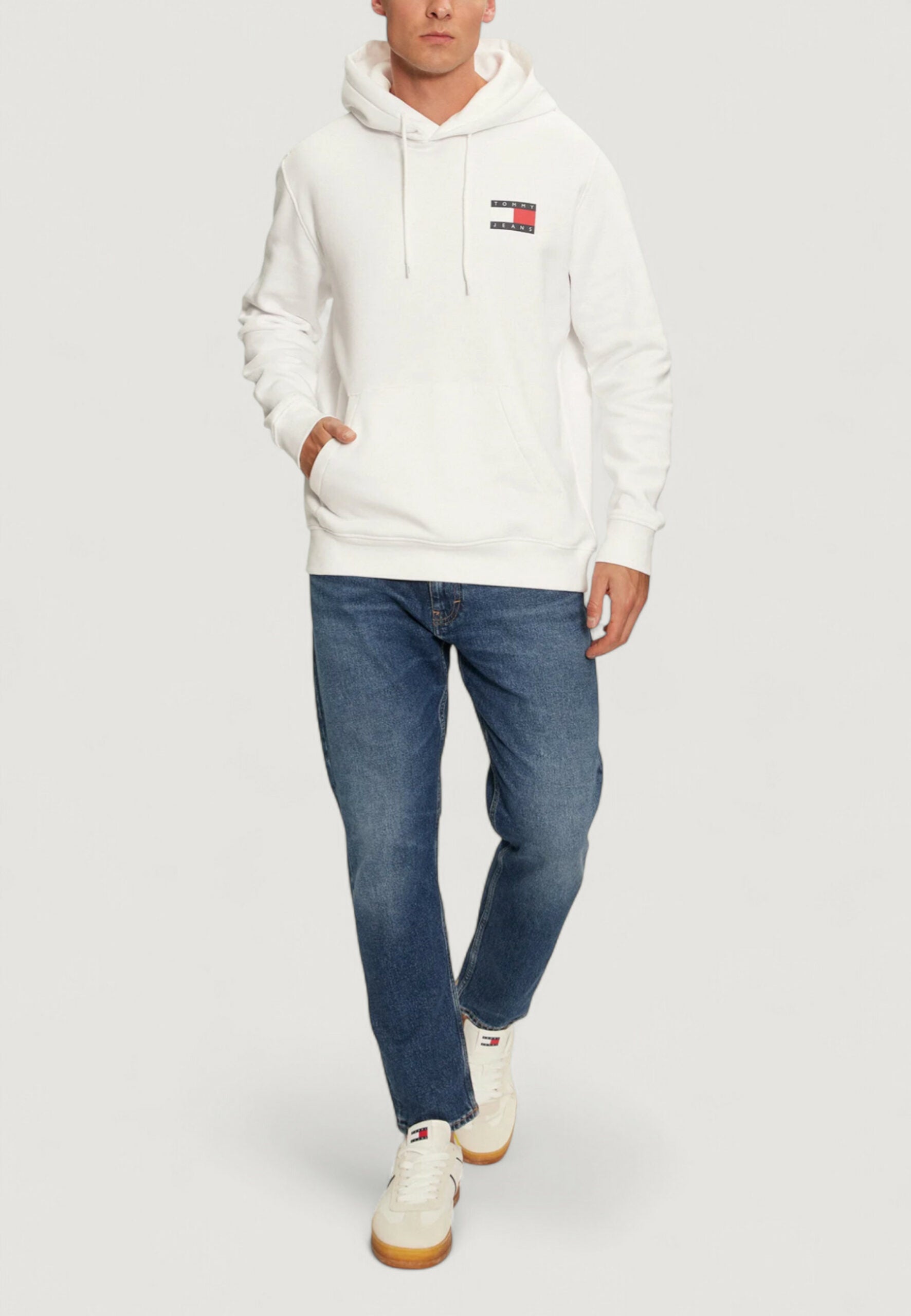 Tommy Hilfiger Jeans TJM Men's White Essential Flag Hoodie