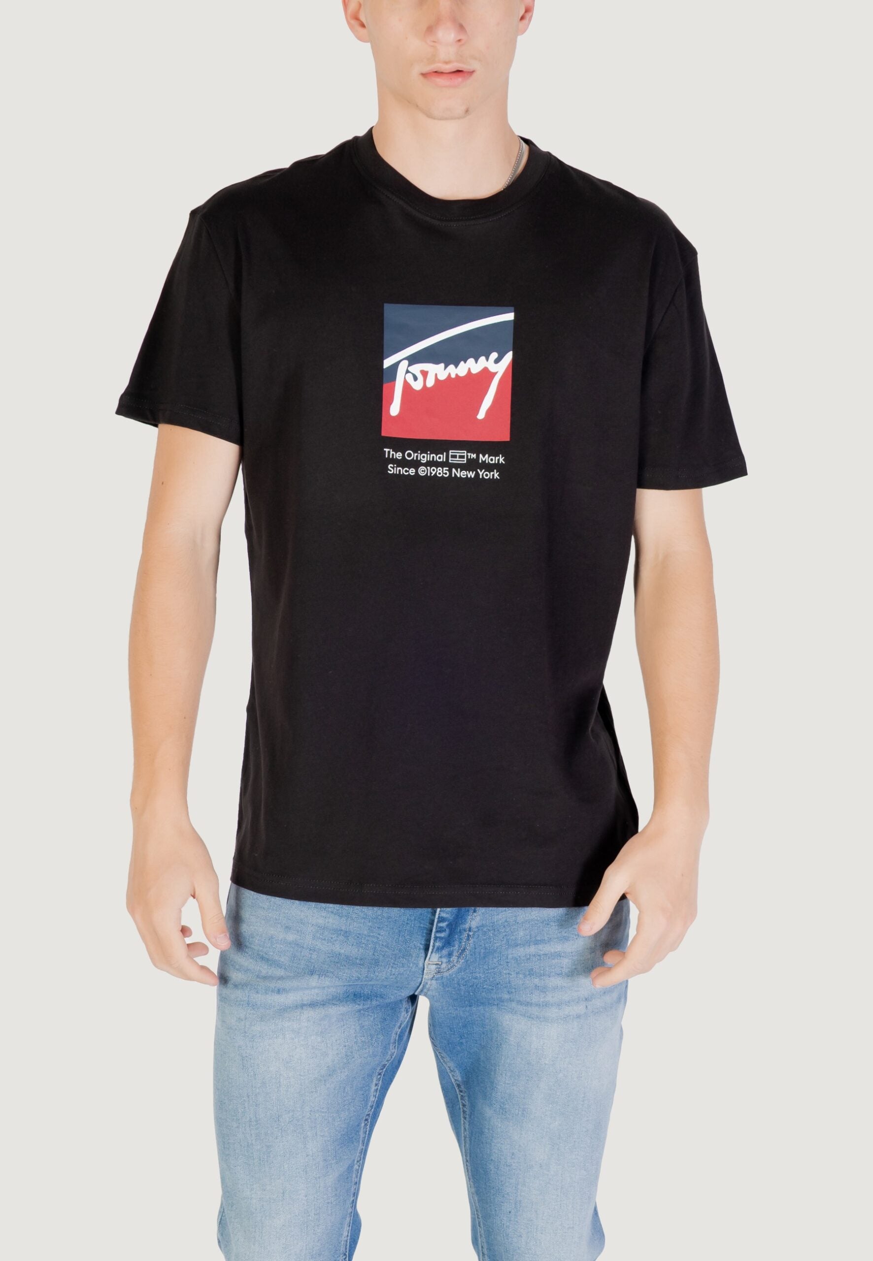 Tommy Hilfiger Jeans TJM Regular Fit Black T-Shirt - RWB DNA Flag Logo