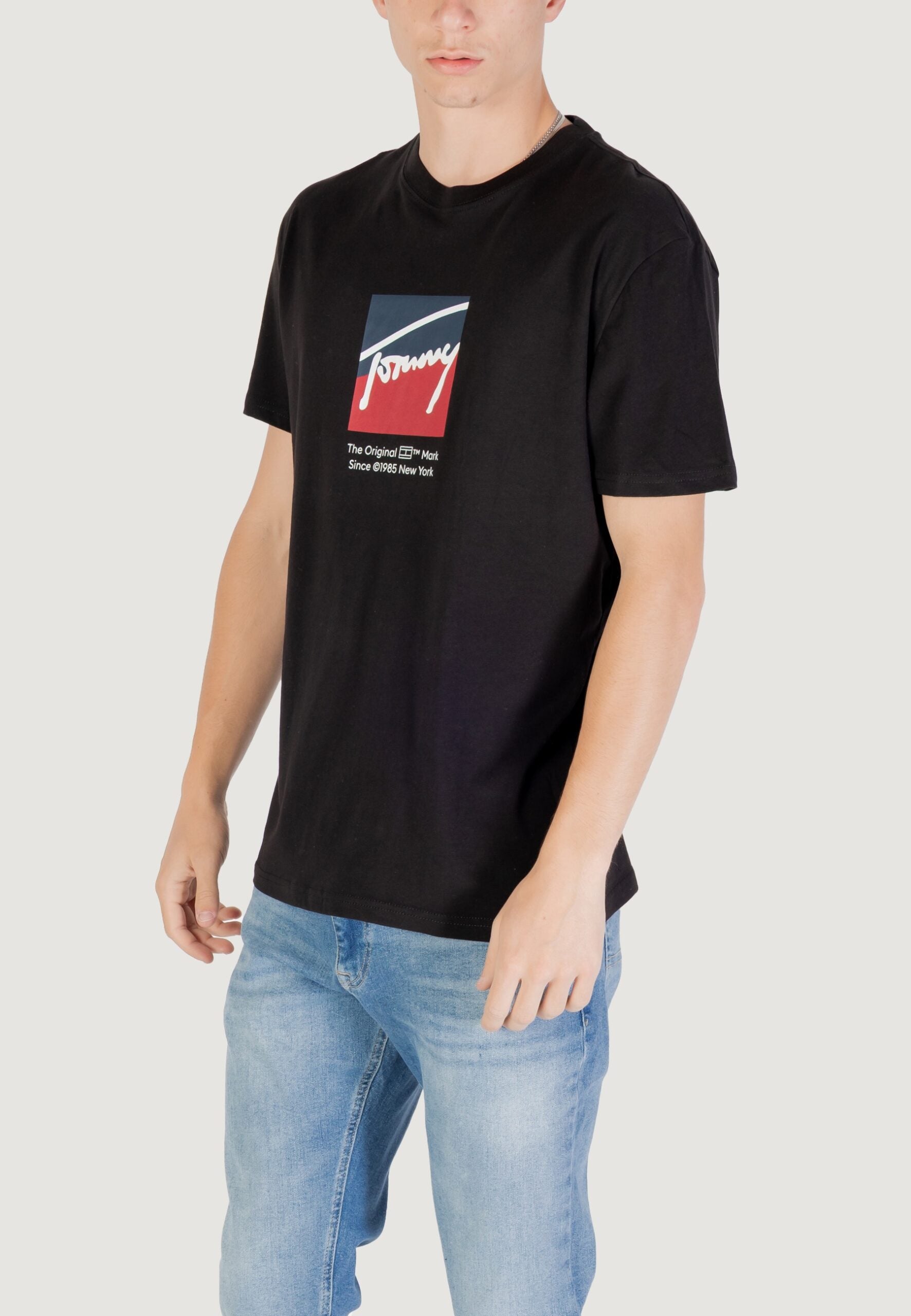Tommy Hilfiger Jeans TJM Regular Fit Black T-Shirt - RWB DNA Flag Logo