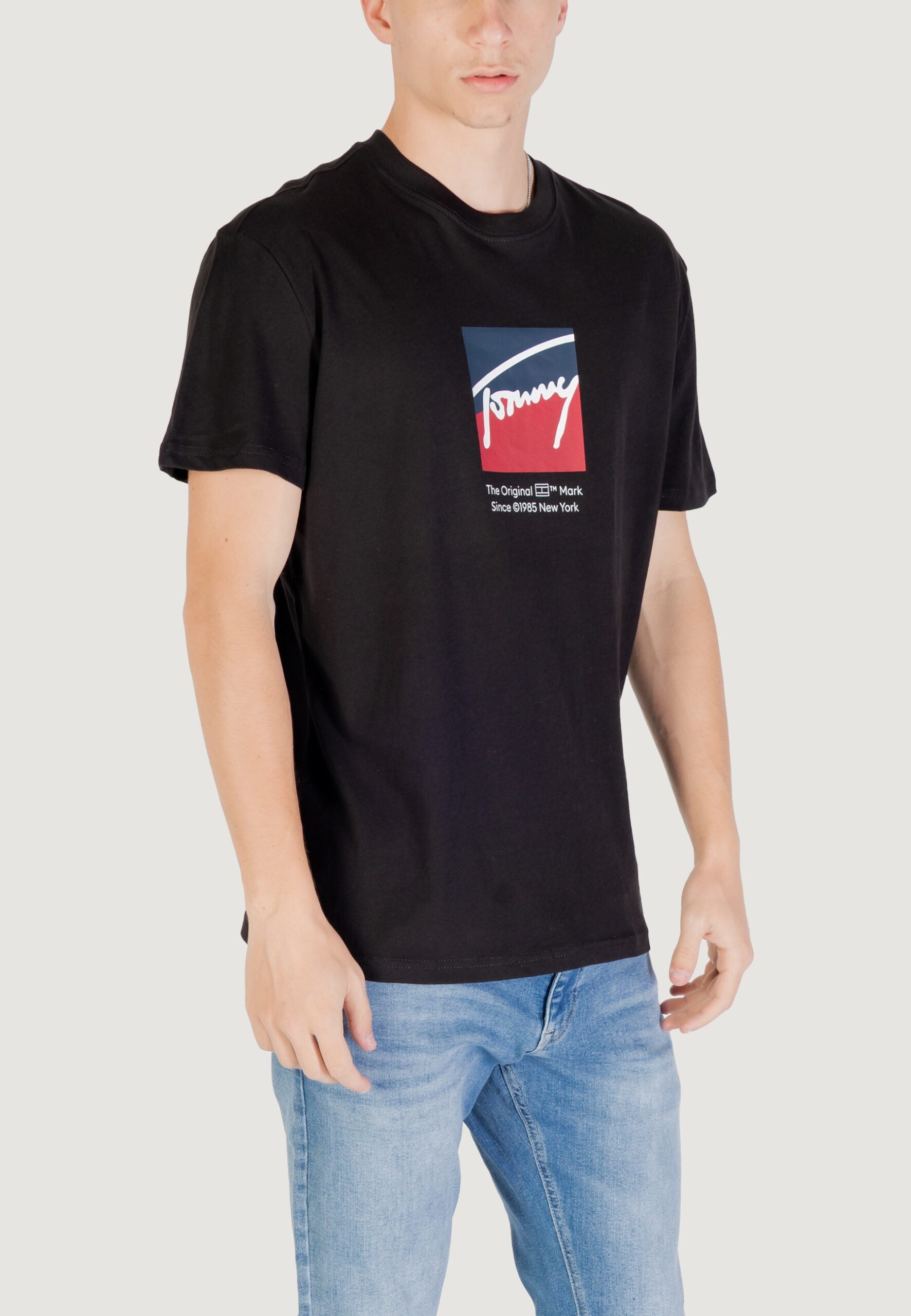 Tommy Hilfiger Jeans TJM Regular Fit Black T-Shirt - RWB DNA Flag Logo