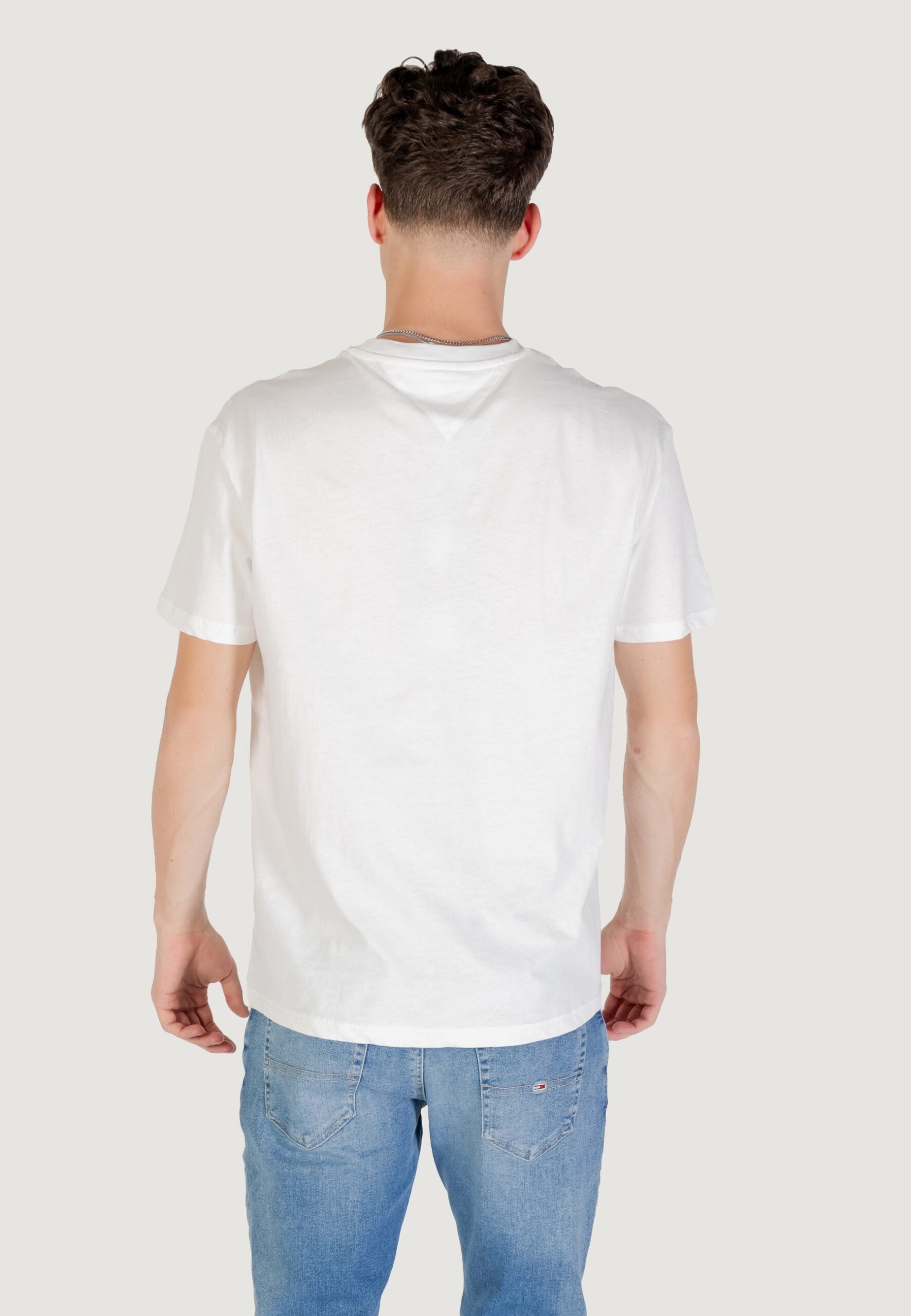 Tommy Hilfiger Jeans TJM Regular Fit Cream T-Shirt - RWB DNA Flag Logo